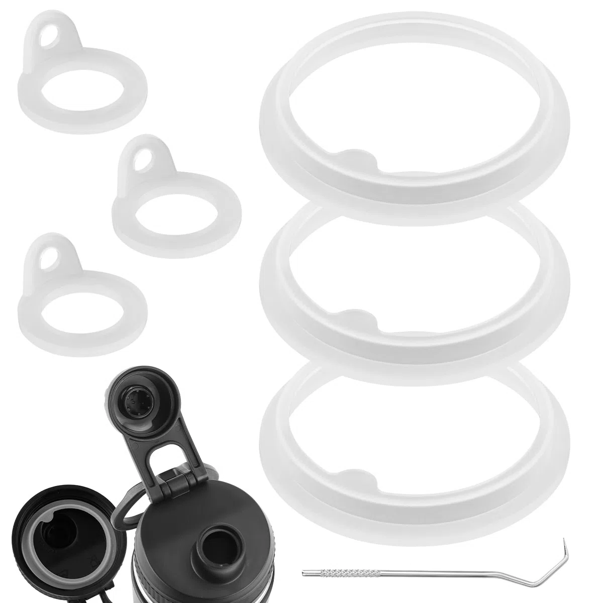 6pz Guarnizioni Ricambio Compatibili con TAKEYA Actives, Anello Tenuta Silicone Anti-Perdite Parti Guarnizione Accessori Ricambio per TAKEYA Actives 18/22/24/32/40oz (Non per TAKEYA Originals)