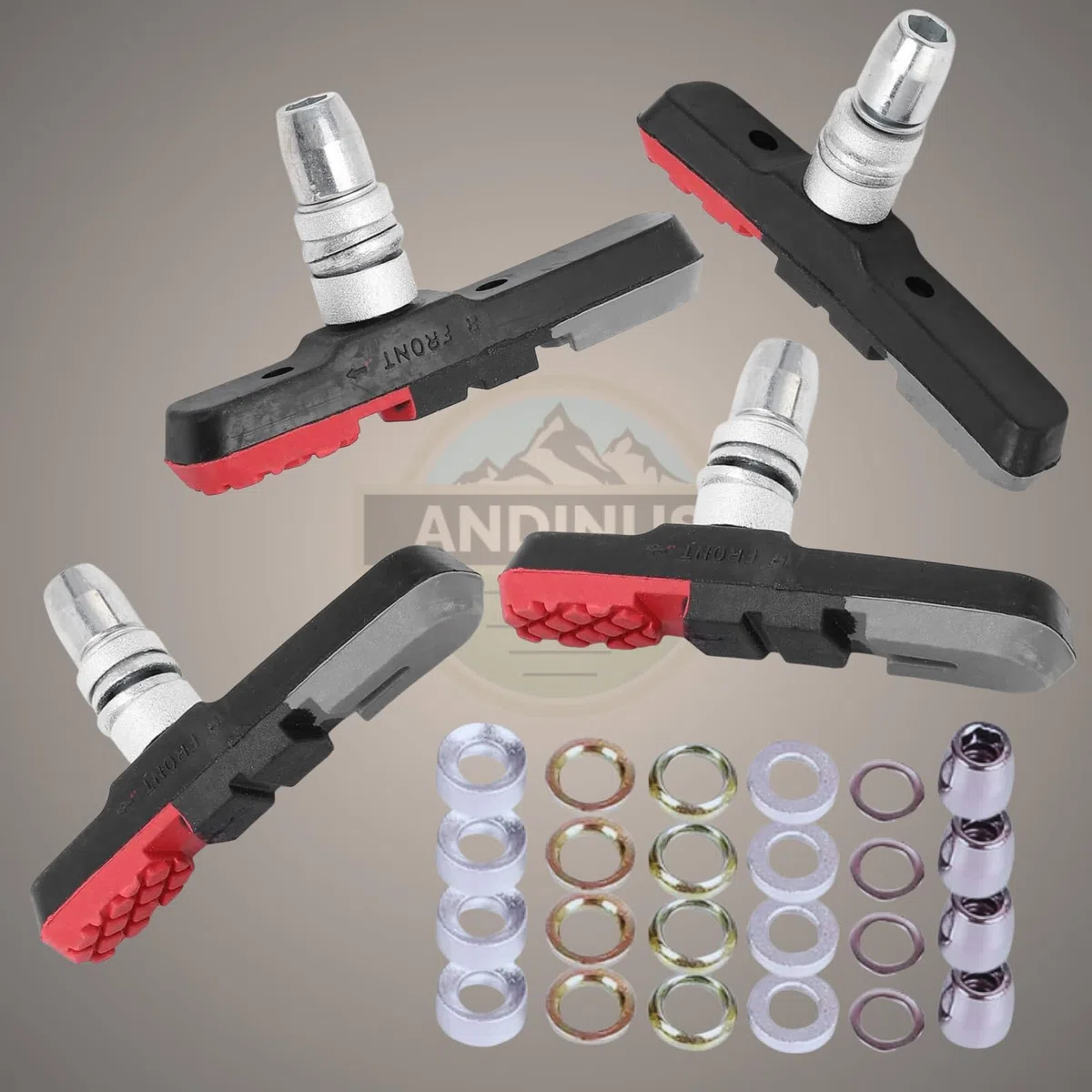 Set di 4 pastiglie freno, diverse tipologie per BMX, Freestyle, MTB e Biketrial | Alta resistenza e grip | Compatibili con ruote in alluminio