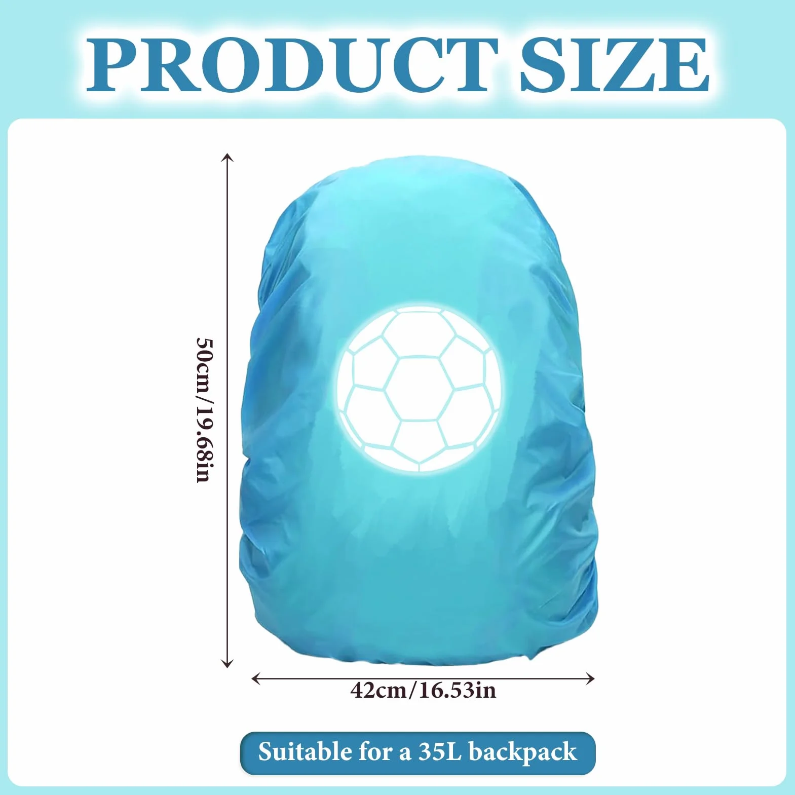 Zaino per la Scuola, parapioggia, Copri per Casco Bici Impermeabile, Zaino Step by Step, Copertura Riflettente per Zaino