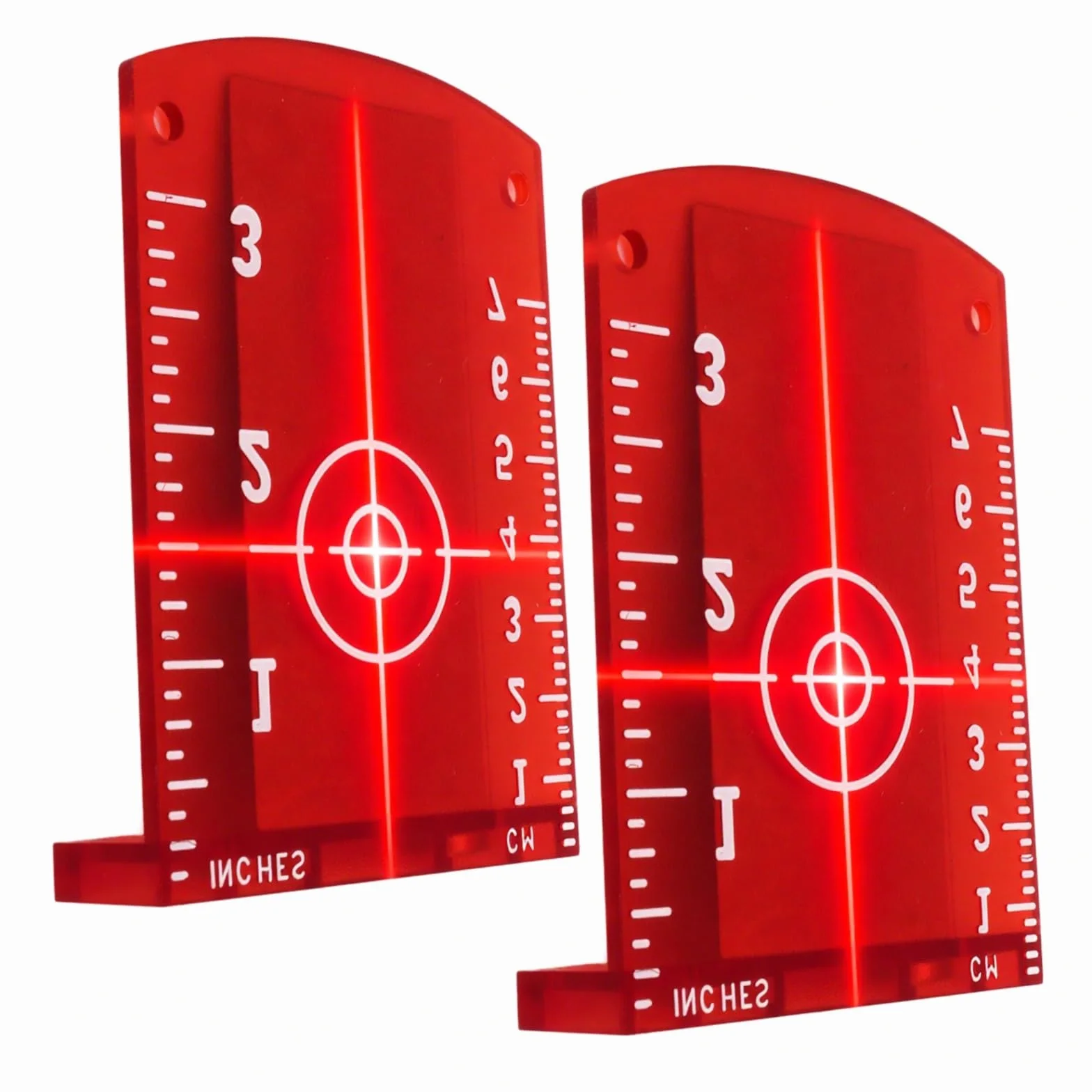 Bersaglio Laser Magnetica, 2 Pezzi Target Laser rosso Con Riflettori, Piastra Bersaglio Laser Targhetta Target Per Livelle Laser Con Pollici/Centimetri Per Allineare Livelli Di Linea Laser