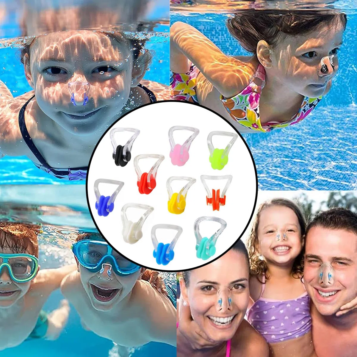 10 Pezzi Nuoto Naso Protettore, Nuoto Naso Clip, Protezione per Il Naso Impermeabile, Tappo per Il Naso da Nuoto, Clip per Naso da Nuoto per Bambini, per Bambini, Adulti, Principianti