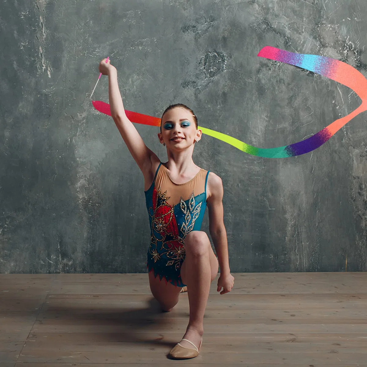Savita 4 Pezzi Nastri Danza, 1 m Nastro da Ginnastica Nastro da Ballo Dance Ribbon per Bambini Ragazze Danza Allenamento Bomboniere per Feste di Compleanno