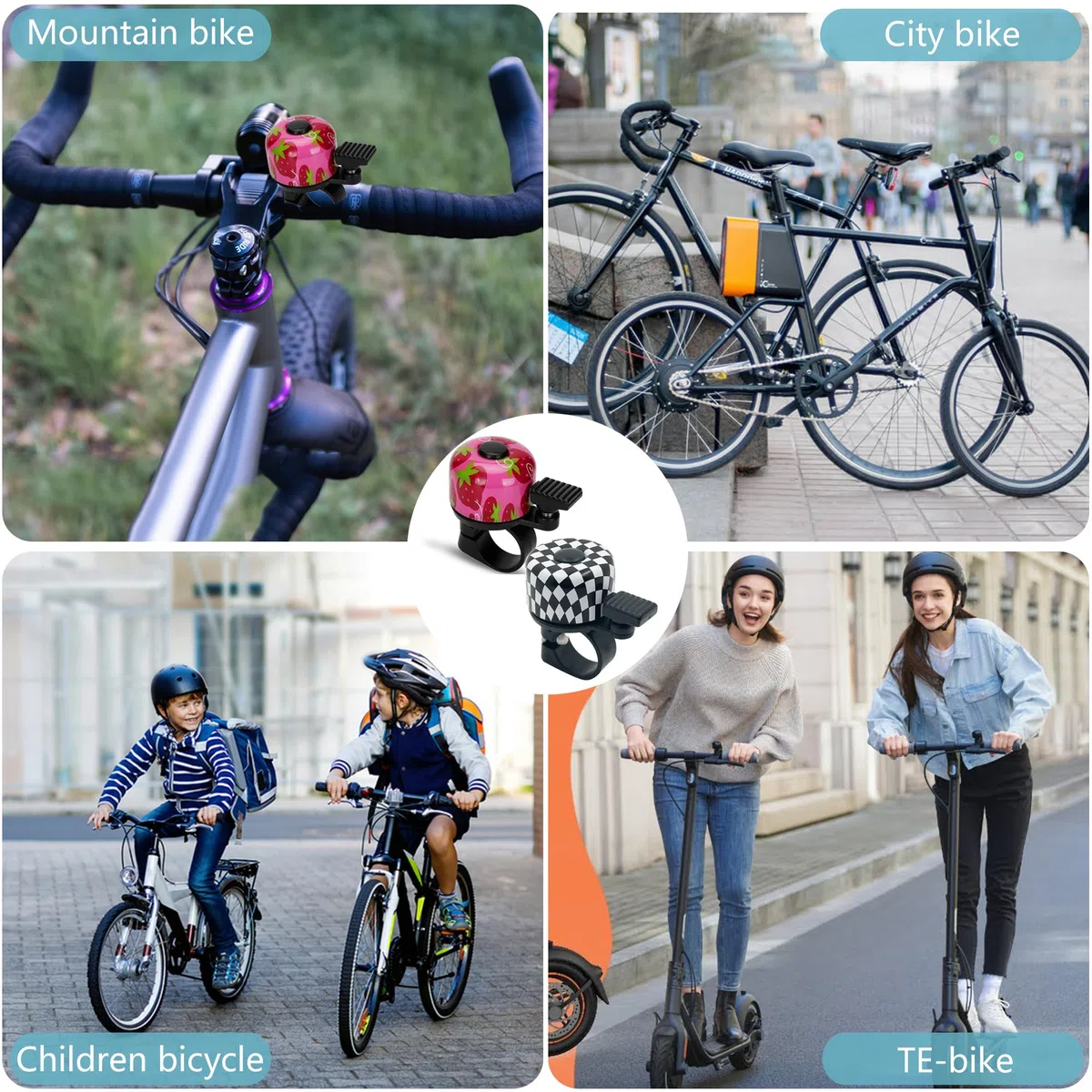 laeeyin Campanello per Biciclette, Mini Campanello per Bicicletta, Suono Croccante per Adulti Bambini Ragazzi e Ragazze