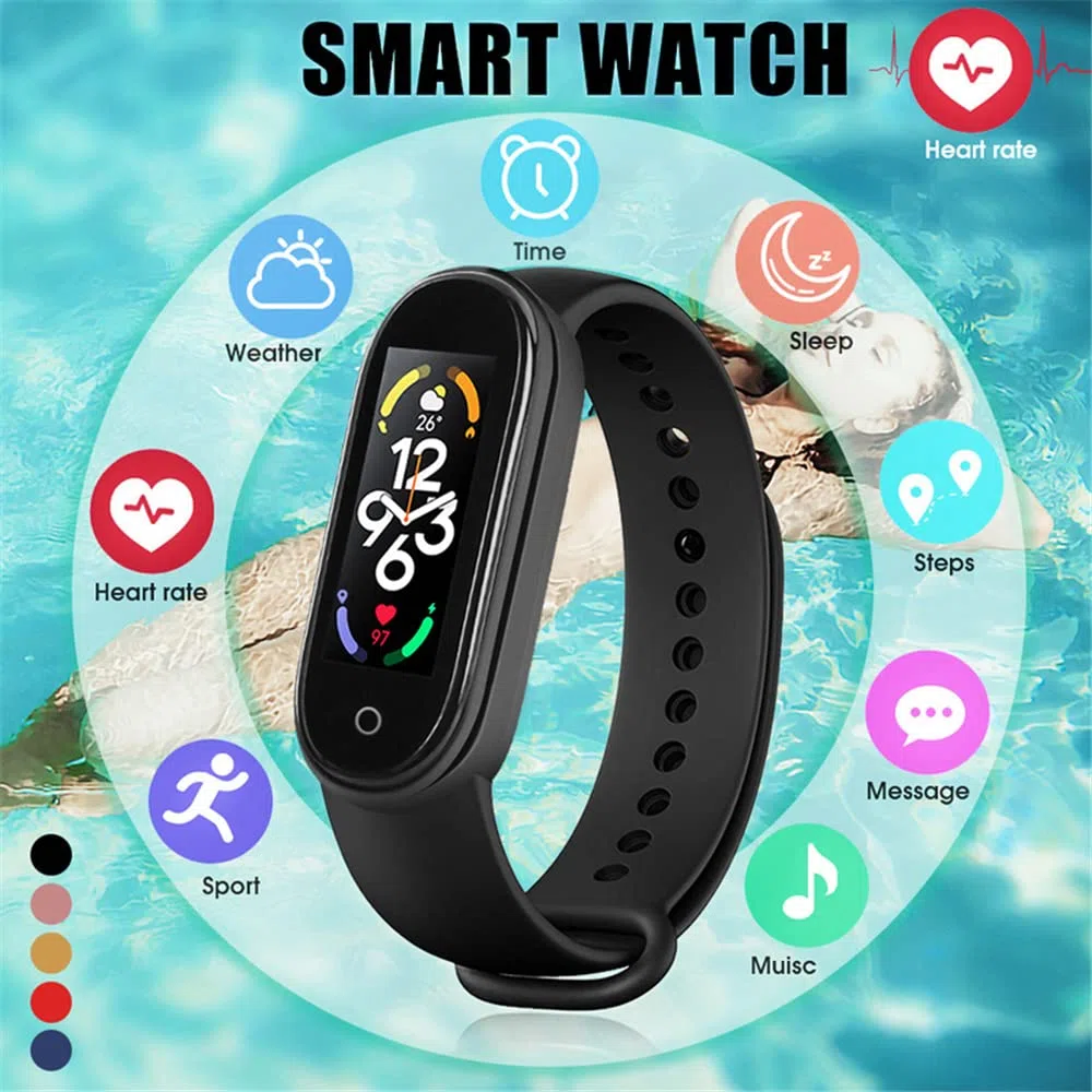 M7 Smart Watch per uomini donne, impermeabile sport Smart Watch frequenza cardiaca pressione sanguigna Monitor Fitness Tracker braccialetto intelligente per Android per IOS