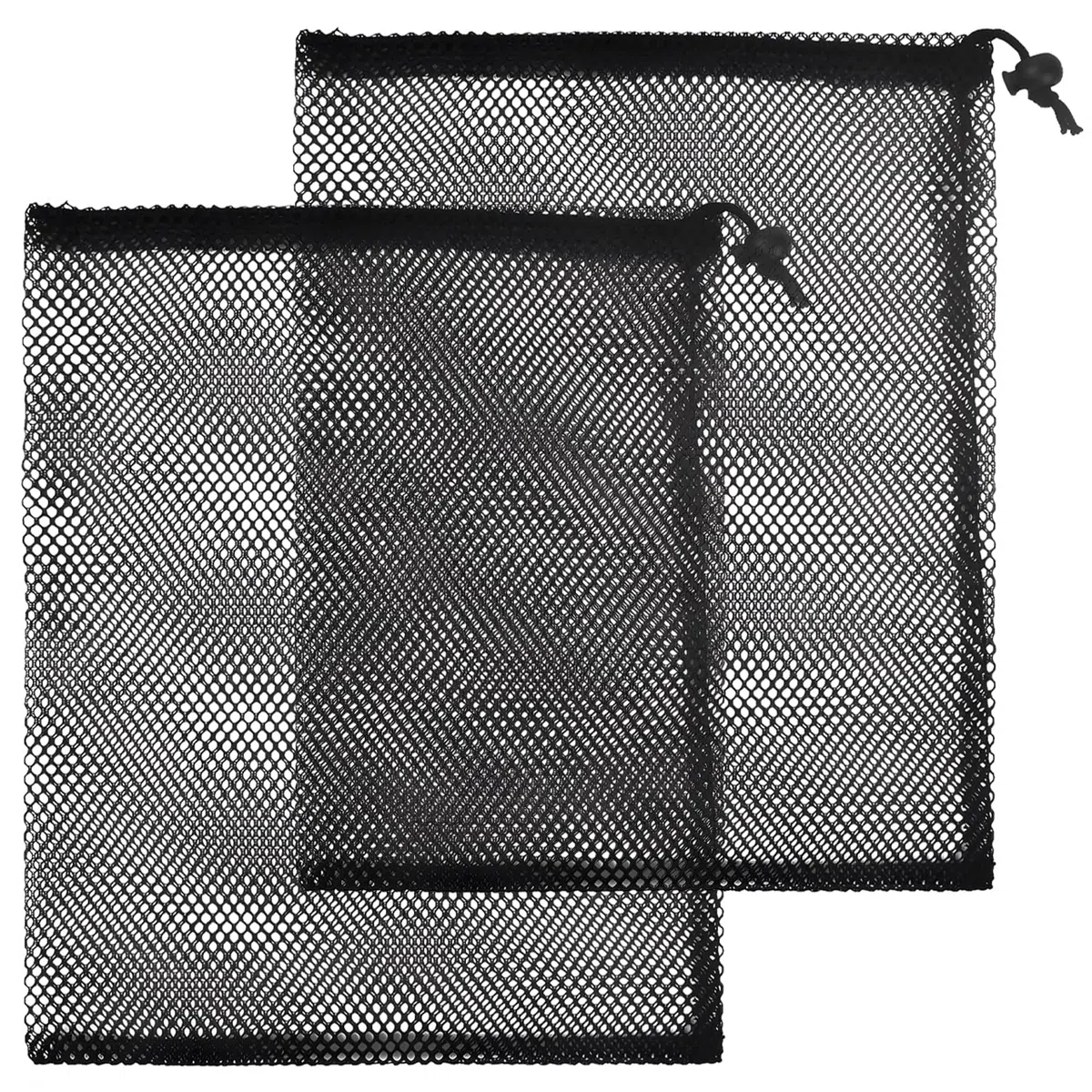 Borsa con Coulisse in Rete - Grande Organizer in Nylon Nero per Piscina e Spiaggia