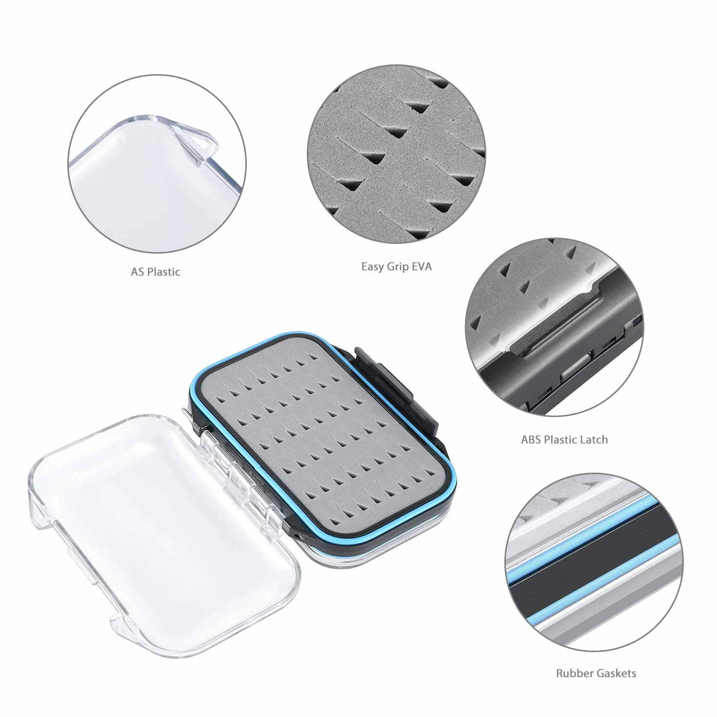 Gonex Scatola per Kit Esche da Pesca a Mosca Impermeabile Leggera 10,4 x 7,6 x 3 cm Grigio