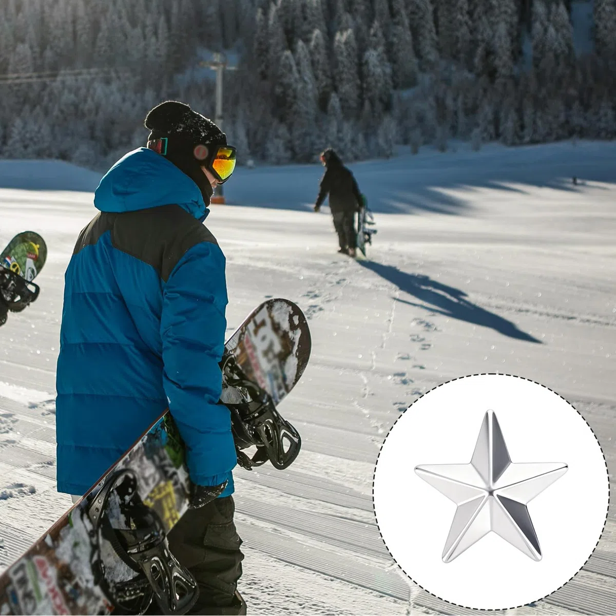 20pz Paracolpi Snowboard, Stella Forma Chiodi Anti-Scorrimento Presa Pad per Snowboard Attacco Trazione Divertente & Funzionale Sci Stomp Adesivo per Uomini Donne Principianti (Argento)