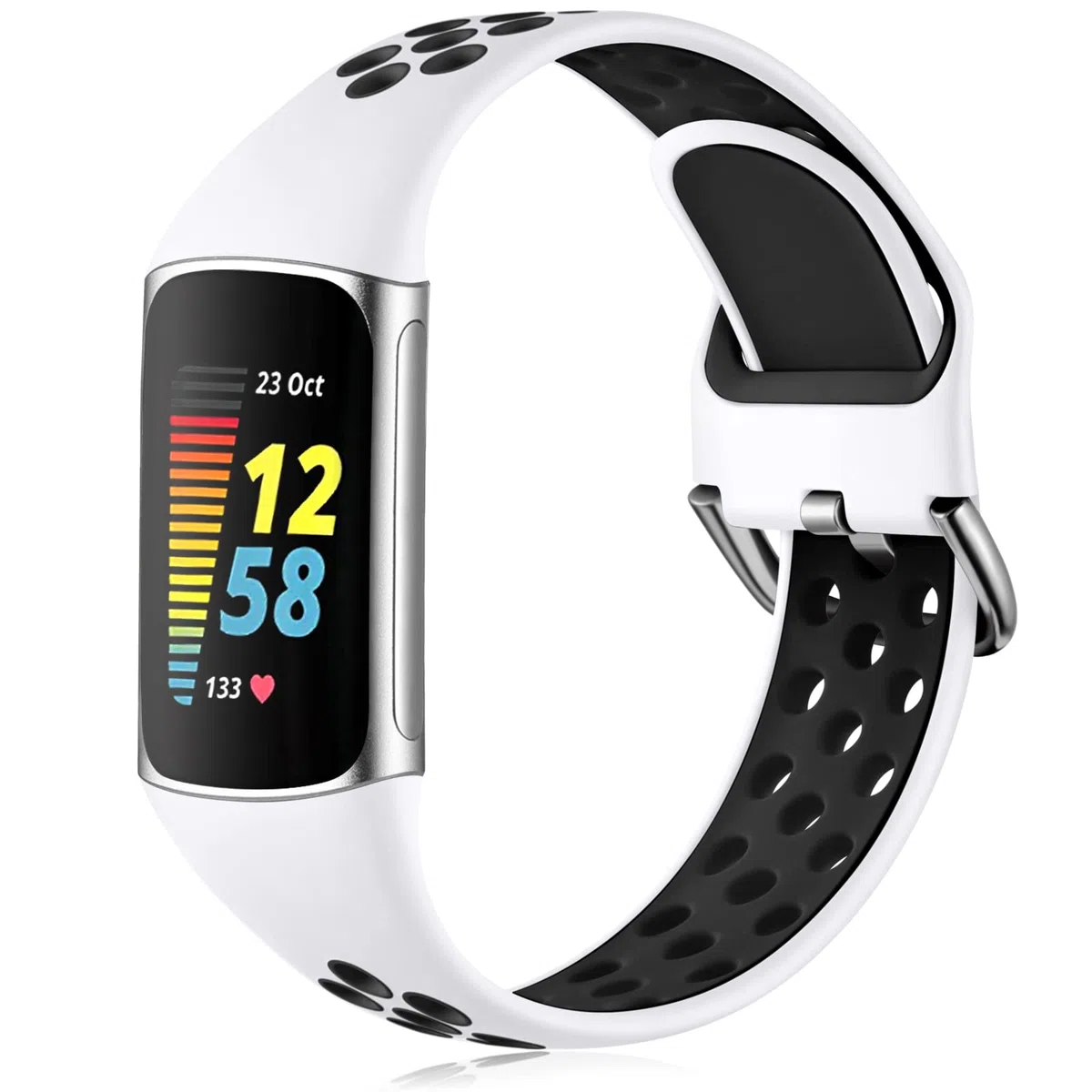 CeMiKa Cinturino Silicone Compatibile con Cinturino Fitbit Charge 5/Cinturino Fitbit Charge 6, Fasce Sportive Impermeabile Morbide Traspiranti per Cinturino Charge 5/Cinturino Charge 6, Piccolo Largo