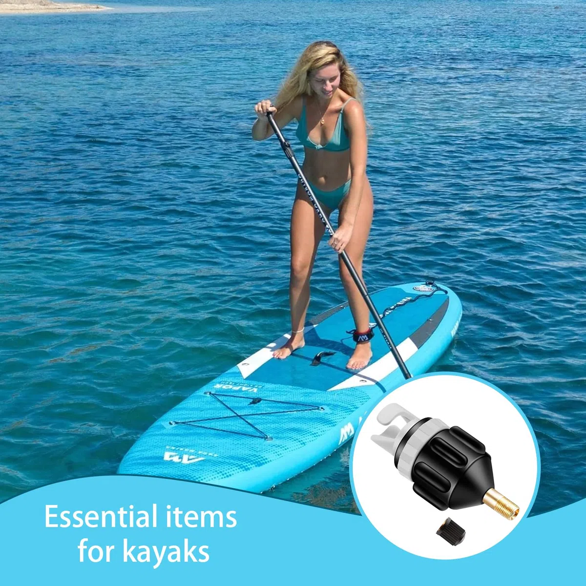 Adattatore per Sup Gonfiabile,Gommone Gonfiaggio Elettrica Pompa Valvola Accessori,Surf Tavola Tubo Aria Valvole Adattatori,Kayak Compressore Gonfiatore Pump Ricambio per Campeggio D'aria Trasporto