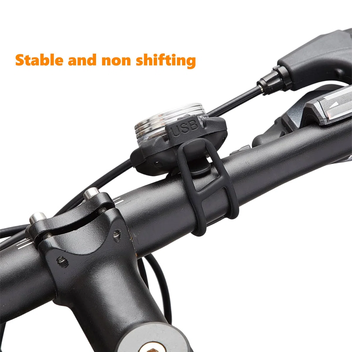 Set di 20 Fascette in Silicone per Bicicletta, Elastici in Silicone per Bicicletta, Anelli in Gomma Elastica, per Manubrio per Torcia Altoparlante luci (Nero)