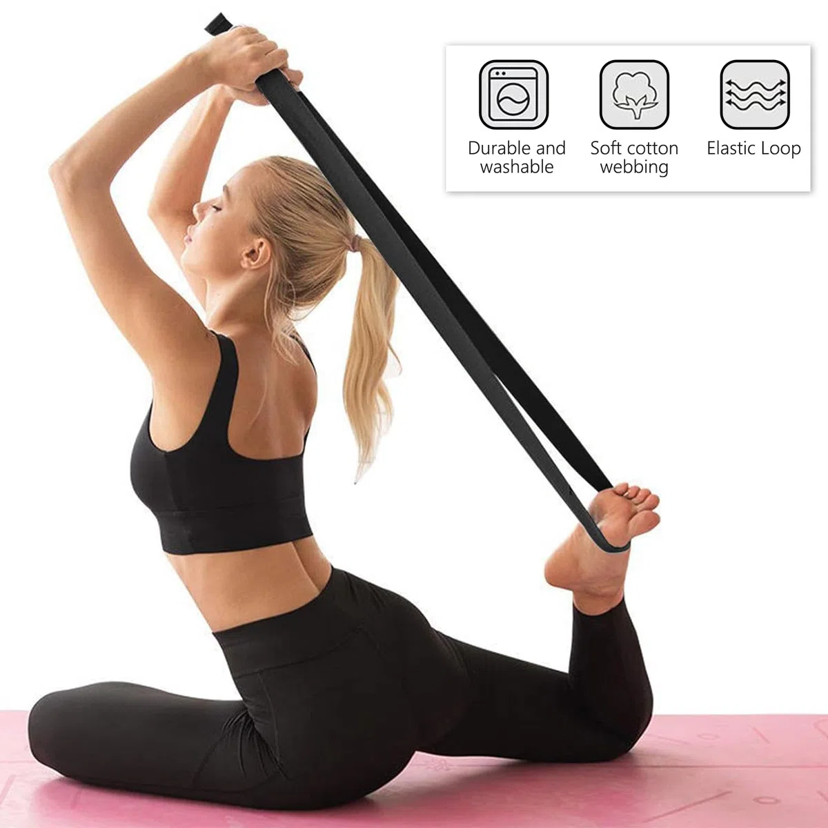 Cinghia Tappetino Yoga, Tracolla per Materassino da Yoga, Cinghia Regolabile Resistente per Esercizio Tappetino Yogas, Pilates, Esercizi, Aerobica, Sport (Tappetini Yogas Non Incluso)