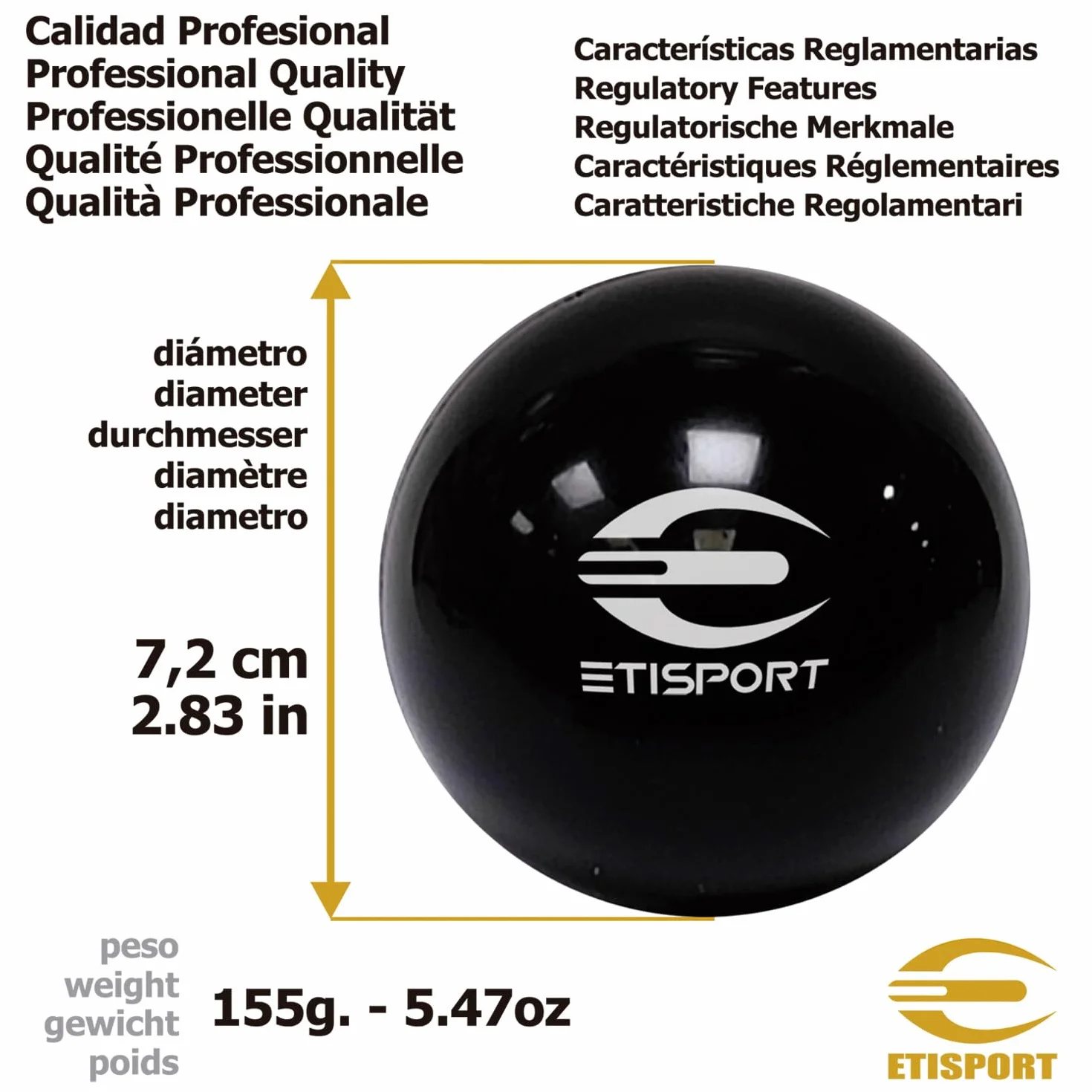 PALLA da Hockey Pista PRO. Uso professionale per tutti i tipi di superfici. Misurazione regolamentare e peso.