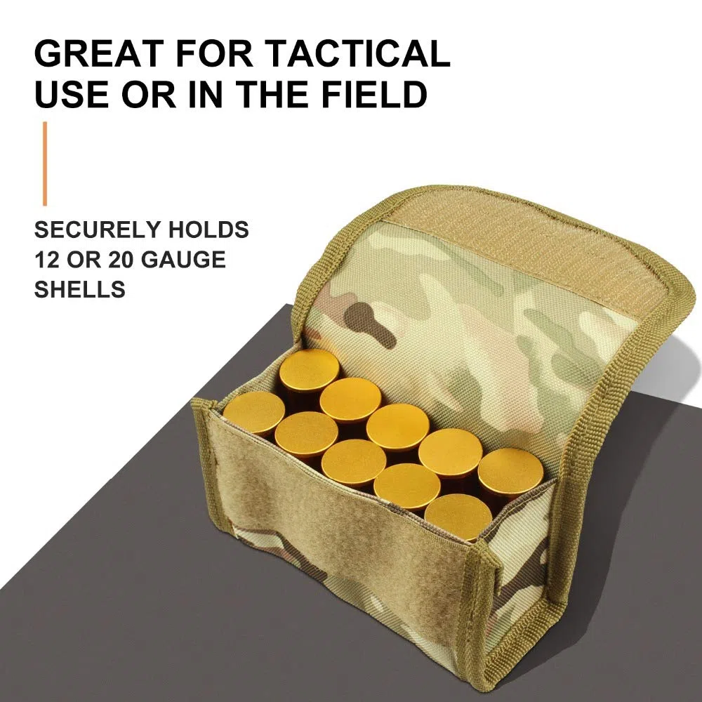 Tactical 10 Colpi shotshell Ricarica Titolare Molle Sacchetto per 12 Gauge/20G Caricatore Munizioni Rotonda Cartuccia Titolare tattico Pouch