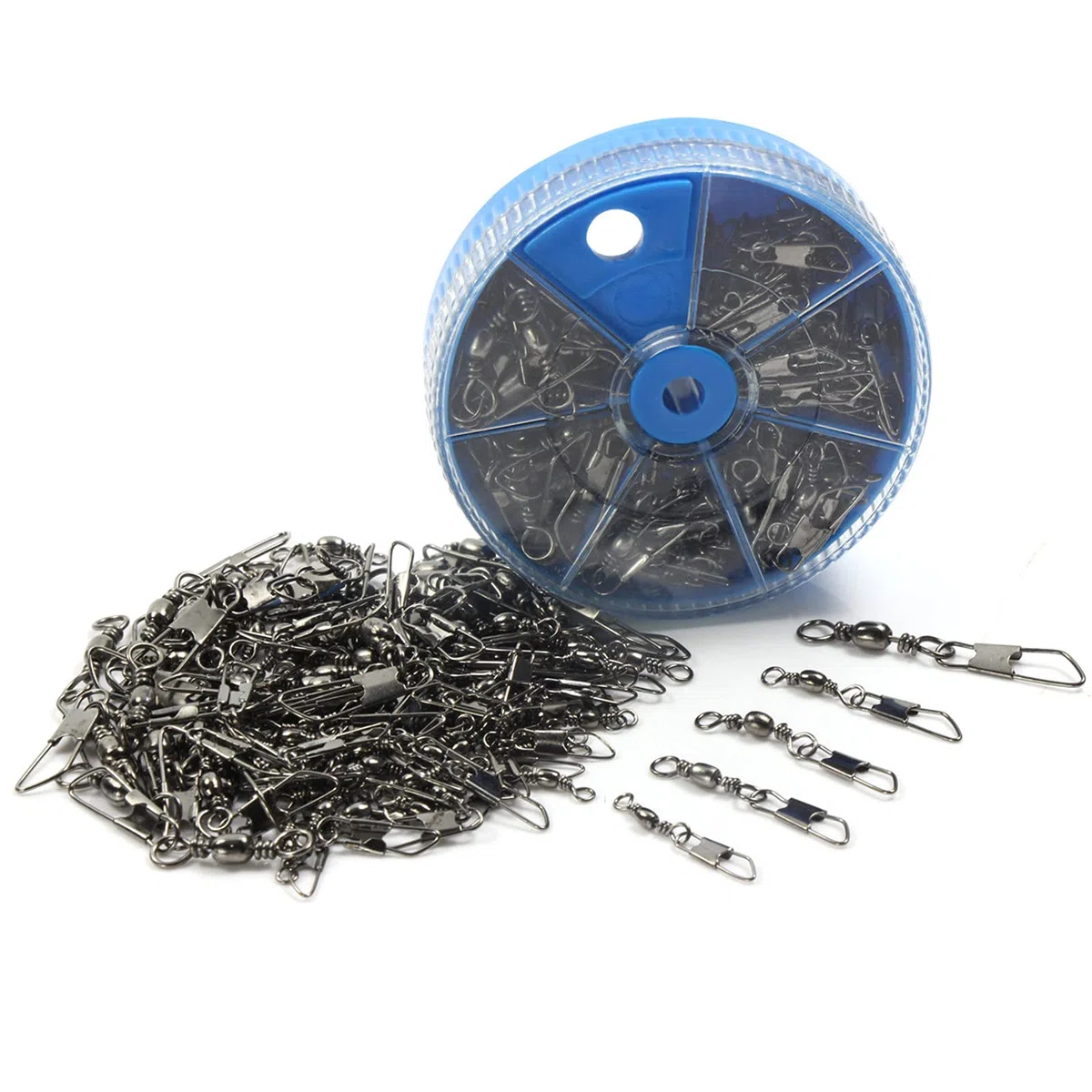 Croch 100/300 Pezzi Pesca Girelle con Moschettone per Connettori Clip Girevoli # 14, # 12, # 10, # 8, # 6,# 4, # 2