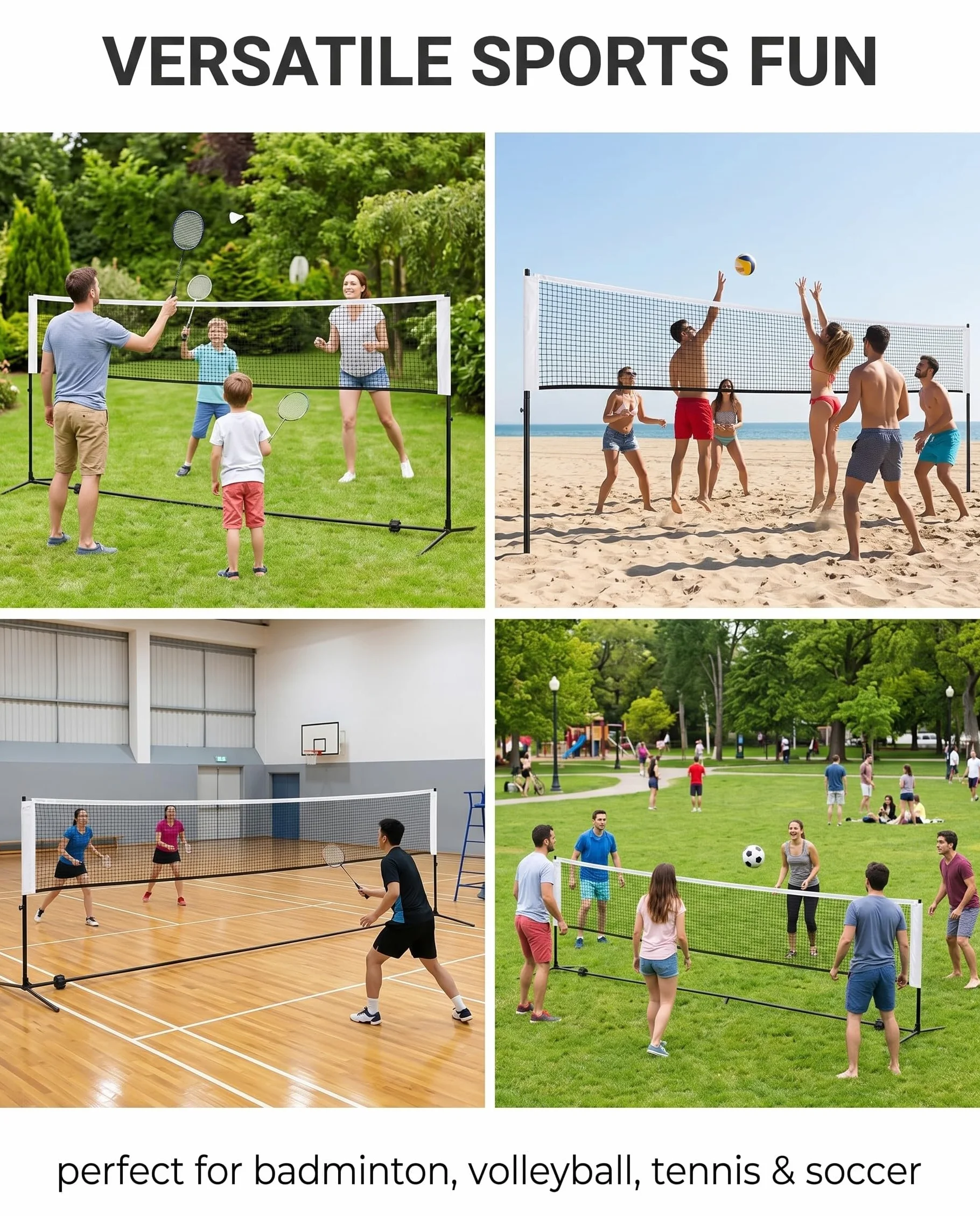 1 pezzo Rete da Badminton Portatile,pallavolo da giardino, Pallavolo Regolabile Pieghevole, Tennis Standard per Giardino Spiaggia Sportivo All'Aperto, rete pallavolo