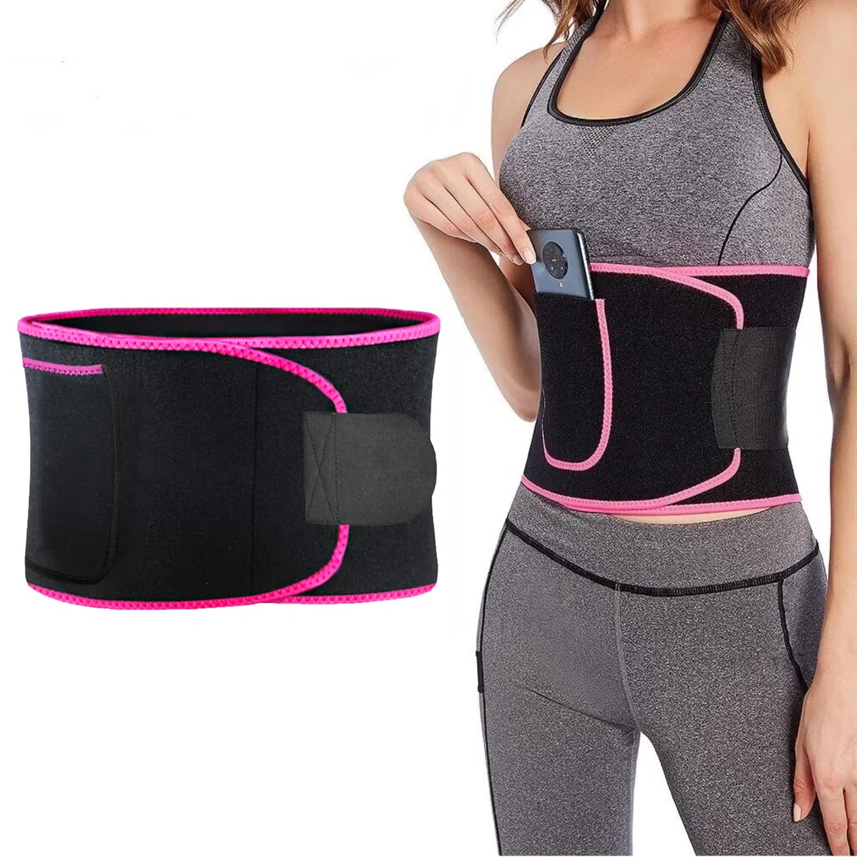 Toulifly Fascia Dimagrante Regolabile, Cintura con Tasca per Fitness e Sport