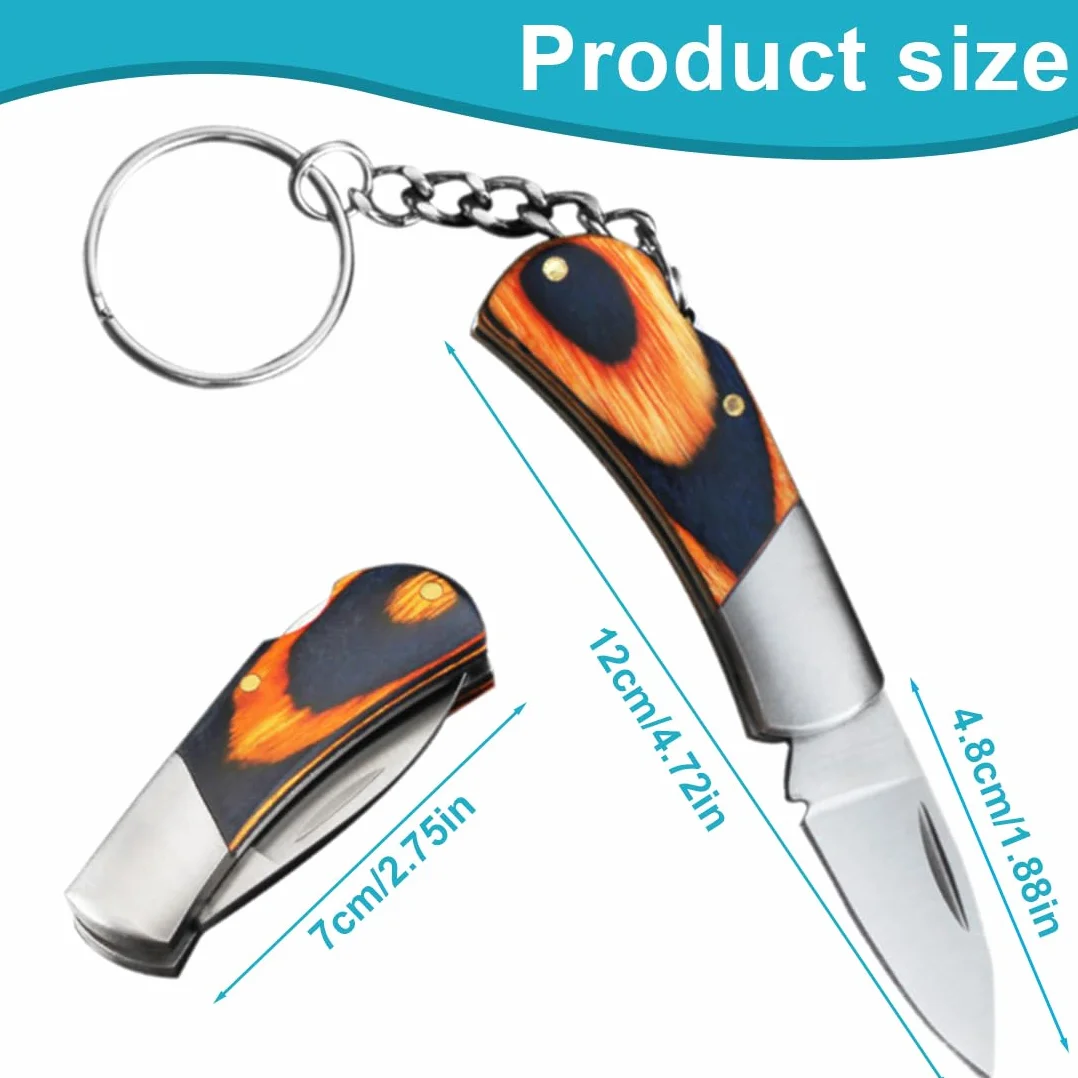 CPJJ Coltello Pieghevole con Lama in Acciaio Inox e Manico in Legno,Coltello da Caccia Pieghevole,Coltello da Sopravvivenza,Coltello da Sopravvivenza all'aperto,Regalo per Uomini