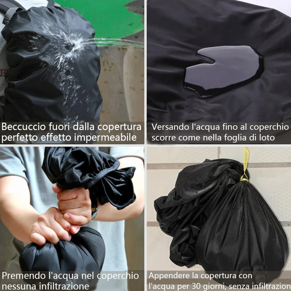 2 Pezzi Coprizaino Impermeabile per Pioggia Copertura Custodia di Zaino Copertina Antipioggia Antipolvere per Ciclismo Campeggio Trekking Parapioggia Zaino
