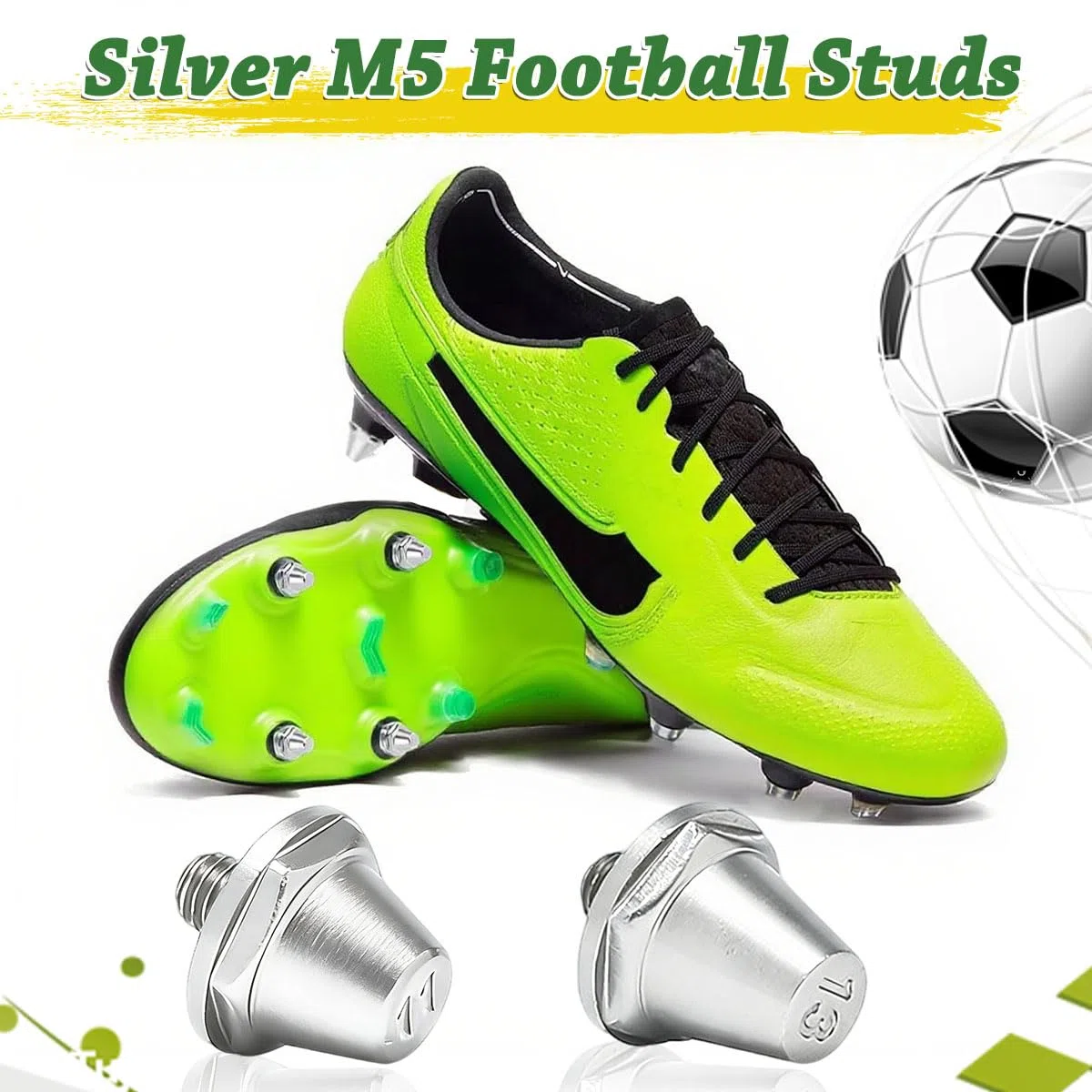 12 Pezzi Tacchetti da Calcio, Tacchetti Sostitutivi con Testa in Metallo, Tacchetti per Scarpe da Calcio con Chiave, 2 Misure, 11 mm/13 mm per Allenamento Ottimale e Rugby di Ricambio