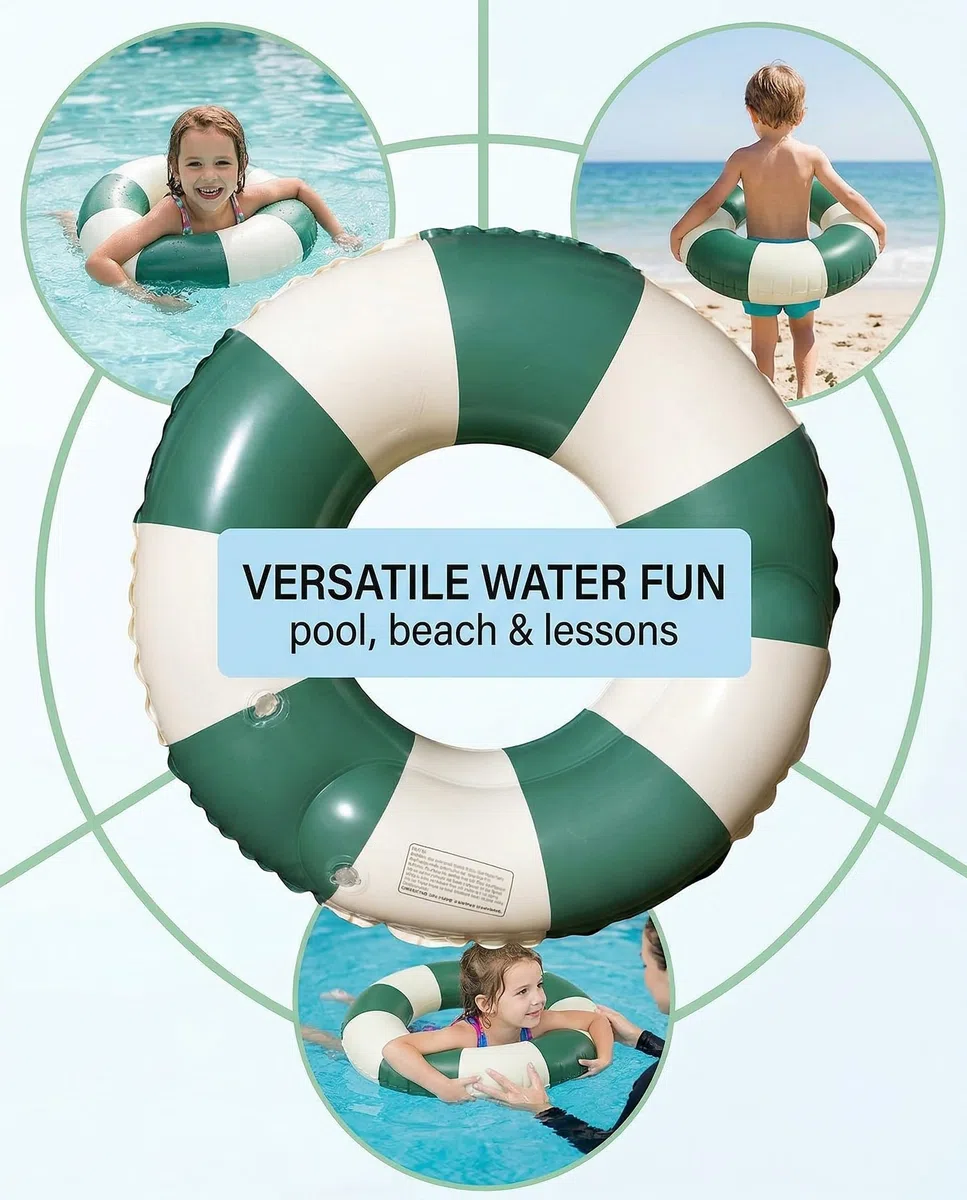 Anello Nuoto Bambini 5-9 Anni Verde, 1 Pezzo – Salvagente Sicuro & Robusto per Imparare a Nuotare, Ideale Piscina Mare