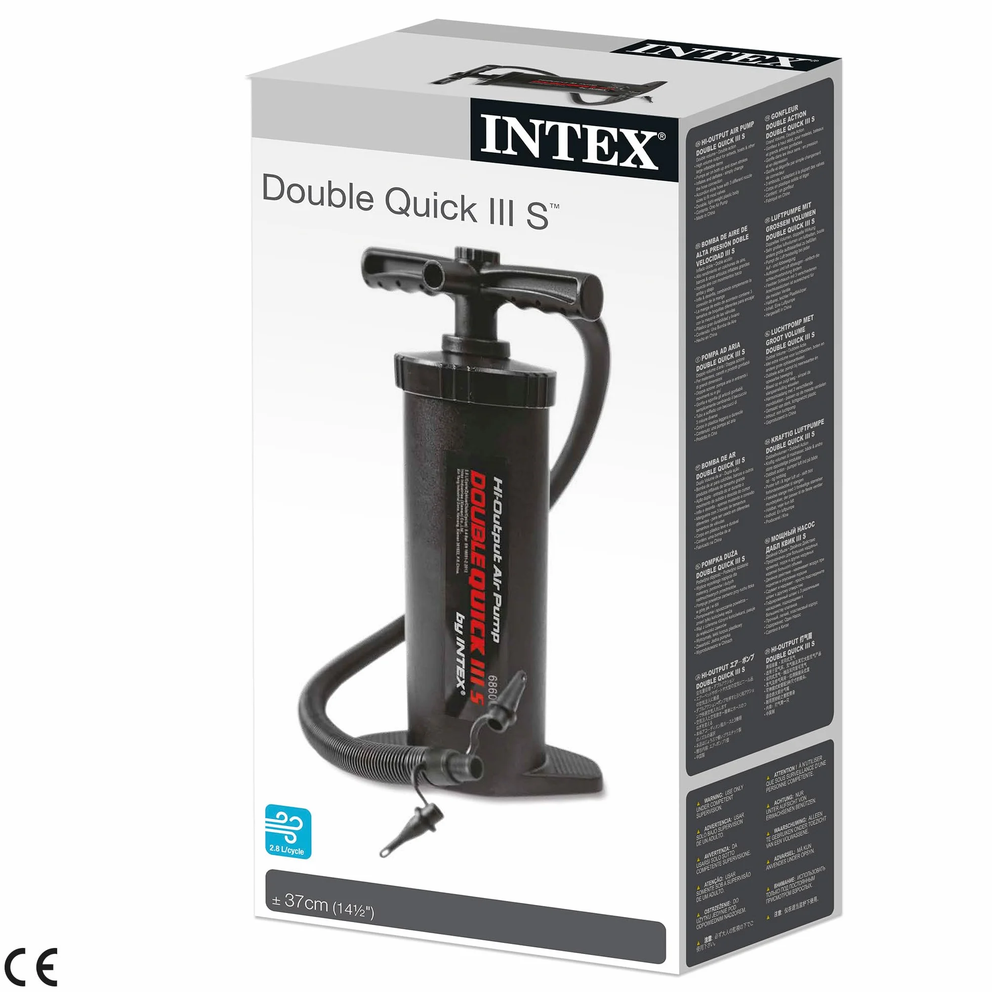 Intex 68605 Pompa Manuale Double Quick Plastica Nero 37 cm