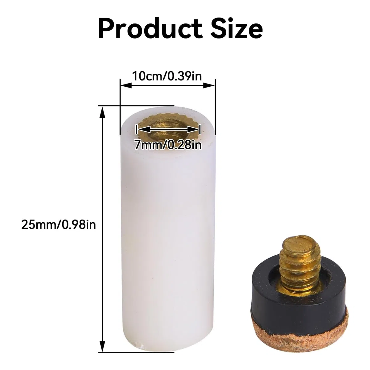 10 Set Puntali da Avvitare per Stecca da Biliardo 10mm, Puntali per Stecche da Biliardo Rigidi, con Ghiere in Plastica per Stecche da Biliardo di Ricambio Accessori Biliardo per Feste Club