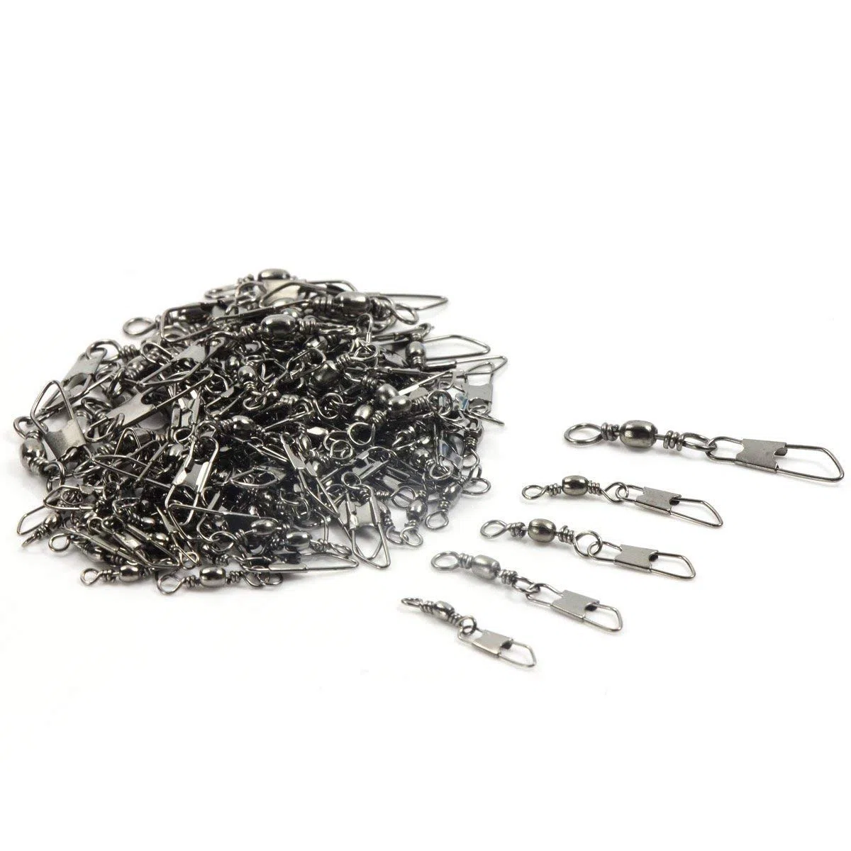 Croch 100/300 Pezzi Pesca Girelle con Moschettone per Connettori Clip Girevoli # 14, # 12, # 10, # 8, # 6,# 4, # 2