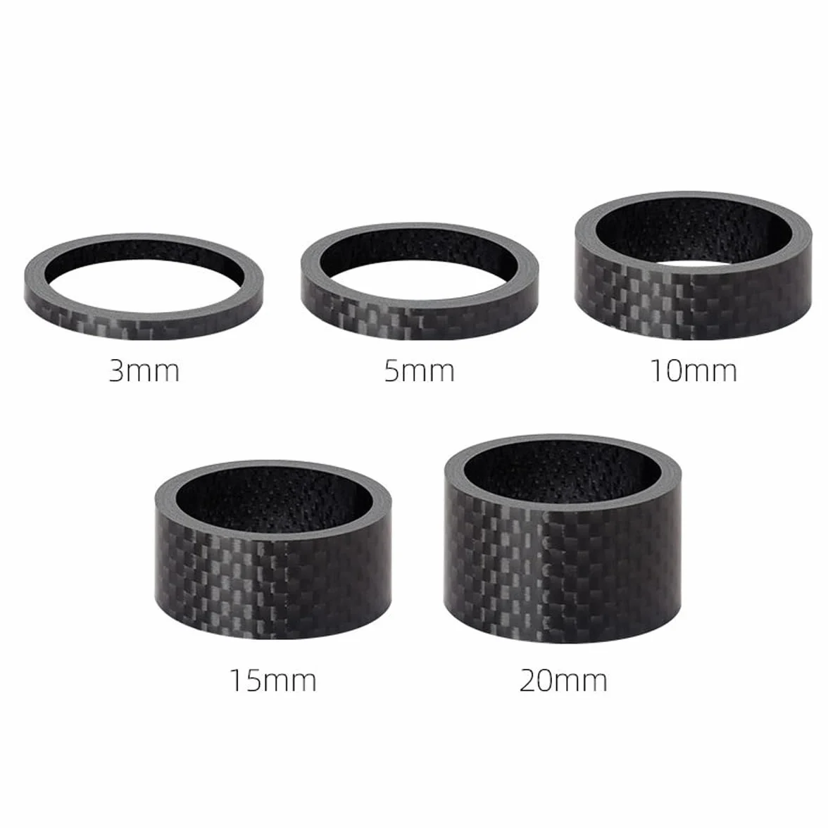 5 distanziatori per pipa manubrio bicicletta, distanziatori per manubrio bicicletta, distanziatori per serie sterzo, anelli distanziatori per pipa da 3 mm/5 mm/10 mm/15 mm/20 mm