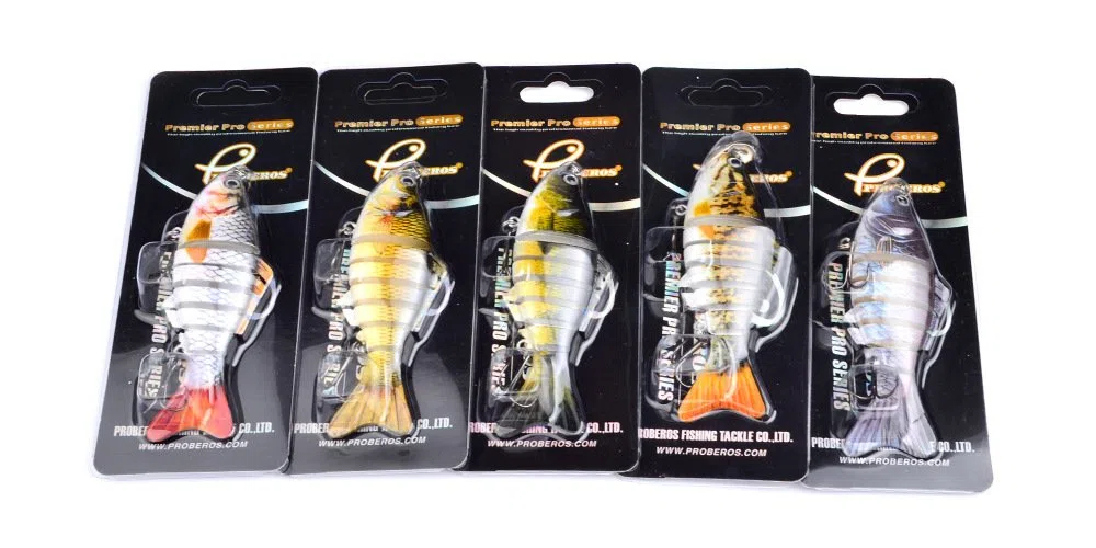 1 pc 10 cm 15.5g Realistico Multi-snodato 8-segmento Luccio Esca per Pesca Swimbait Crankbait Esca Dura,5 Colori Casuali