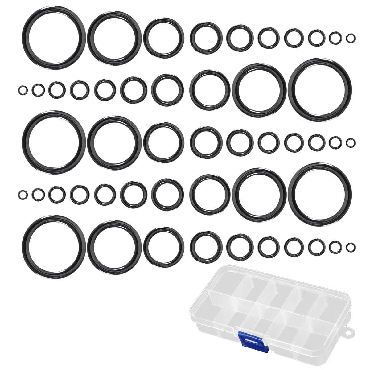50 Pezzi Anelli in Ceramica per Canna da Pesca 10 Misure 3,8mm-29,8mm Kit Riparazione Canna da Pesca Guide in Ceramica Anello per Sostituzione Canna da Pesca Occhio（Nero）