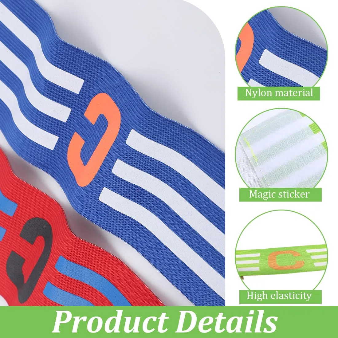 GXGM 5 Pezzi Fascia da Capitano Calcio, Unisex Multicolore Fasce da Capitano, Regolabile Elastico Bambino Fascia per Bambini, Adulti, Sport Calcio e Rugby Hockey