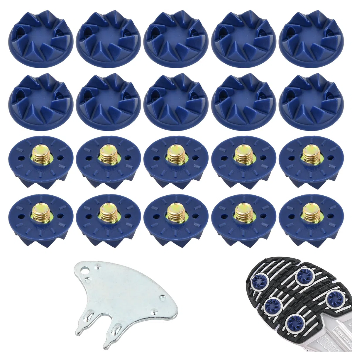 20 Pezzi Set di Punte da Golf, Punte da golf per Scarpe, Tacchetti Scarpe da Golf con Chiave, Golf Spikes Borchie, Punte di Ricambio Antiscivolo per Scarpe da Golf, Tacchetti Universali per Scarpe da