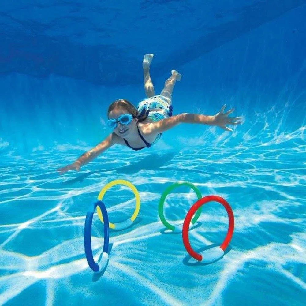 4 Pcs Dive Ring per Piscine,4 colori Set Dive Ring Accessori per Piscine Accessori