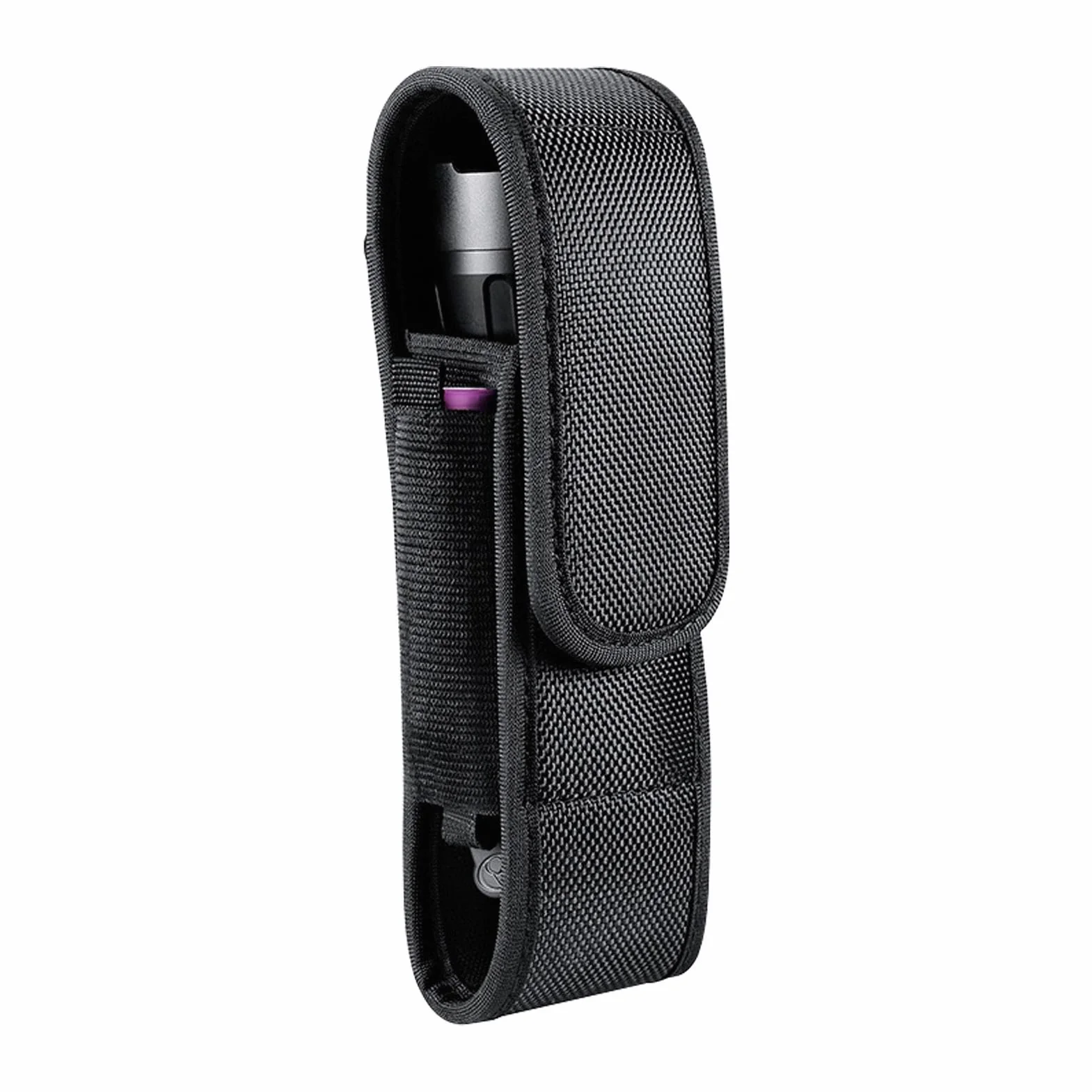 Fondina per torcia tascabile, custodia per torcia per escursioni, supporto per torcia in nylon, fodera tattica per torcia tascabile, protezione per torcia tascabile da 14 cm a 17 cm (Nero)