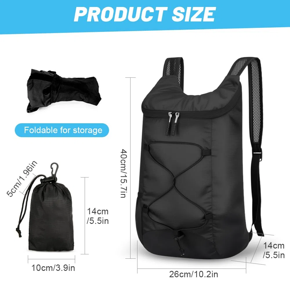 Zaino Ultraleggero Pieghevole,Zainetto Piccolo Sportivo,Multifunzionale Zaino Tascabile Impermeabile,Zainos Leggero Viaggio Donna Uomo,Montagna Zainos Trekking,Campeggio Zaini Bicicletta