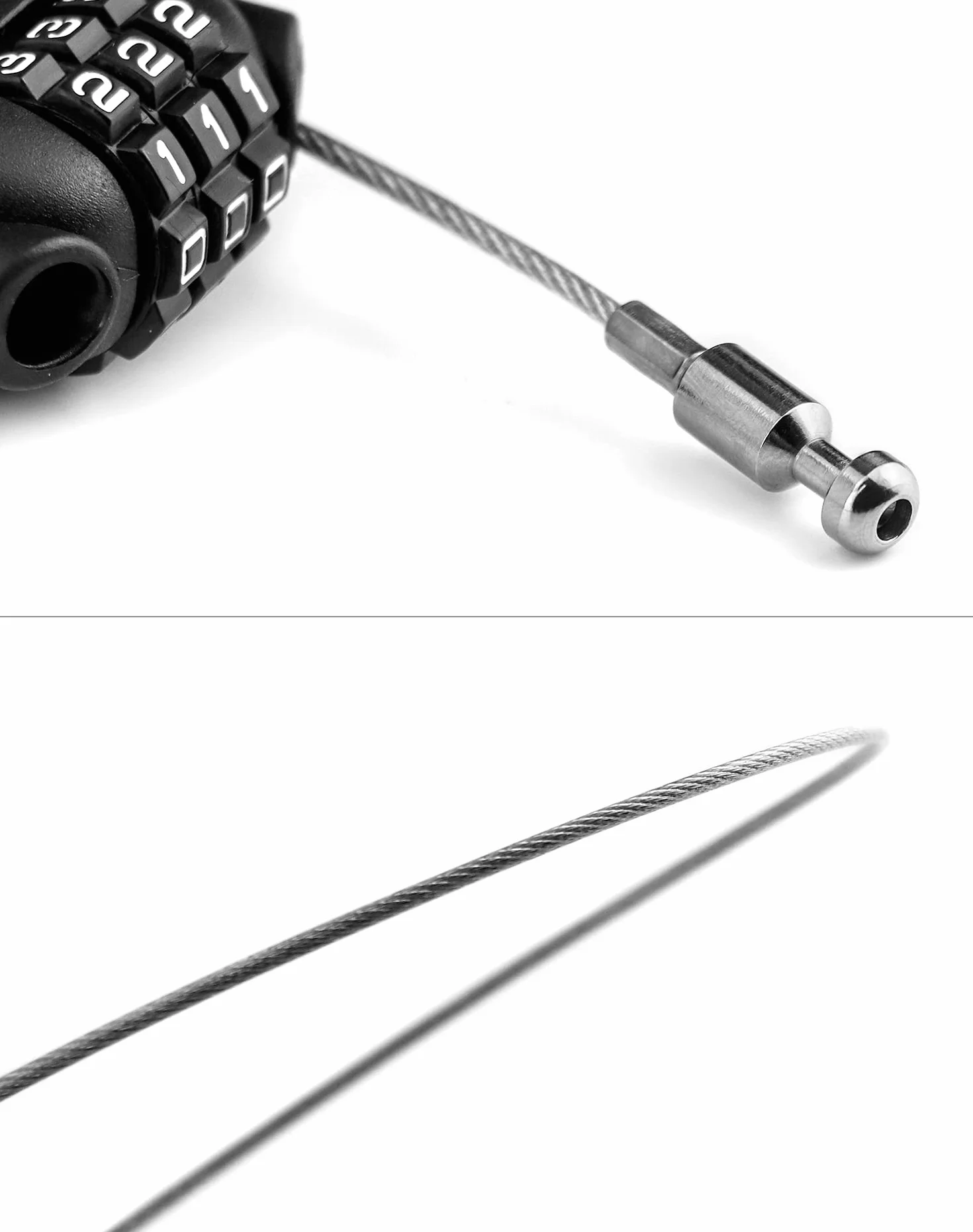 QWORK Lucchetti Cavo, con combinazione a 3 cifre, cavo retrattile da 77 cm per bagagli, bici, motocicli