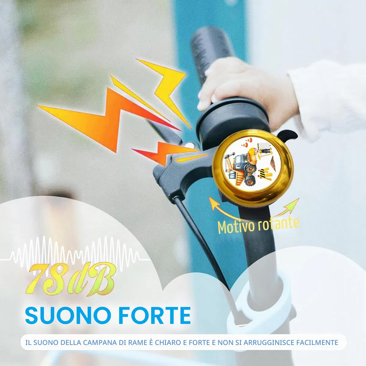 Campanello da bicicletta per bambini, 2 pezzi, per bicicletta, per bambini, campanello, per bicicletta, per bambini, per bambini