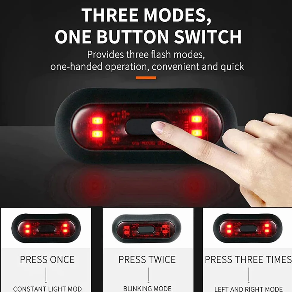 Luce LED per Casco, Luce Freno per Casco da Moto Ricaricabile Luce Posteriore Rossa di Avvertimento per Bici per la Notte