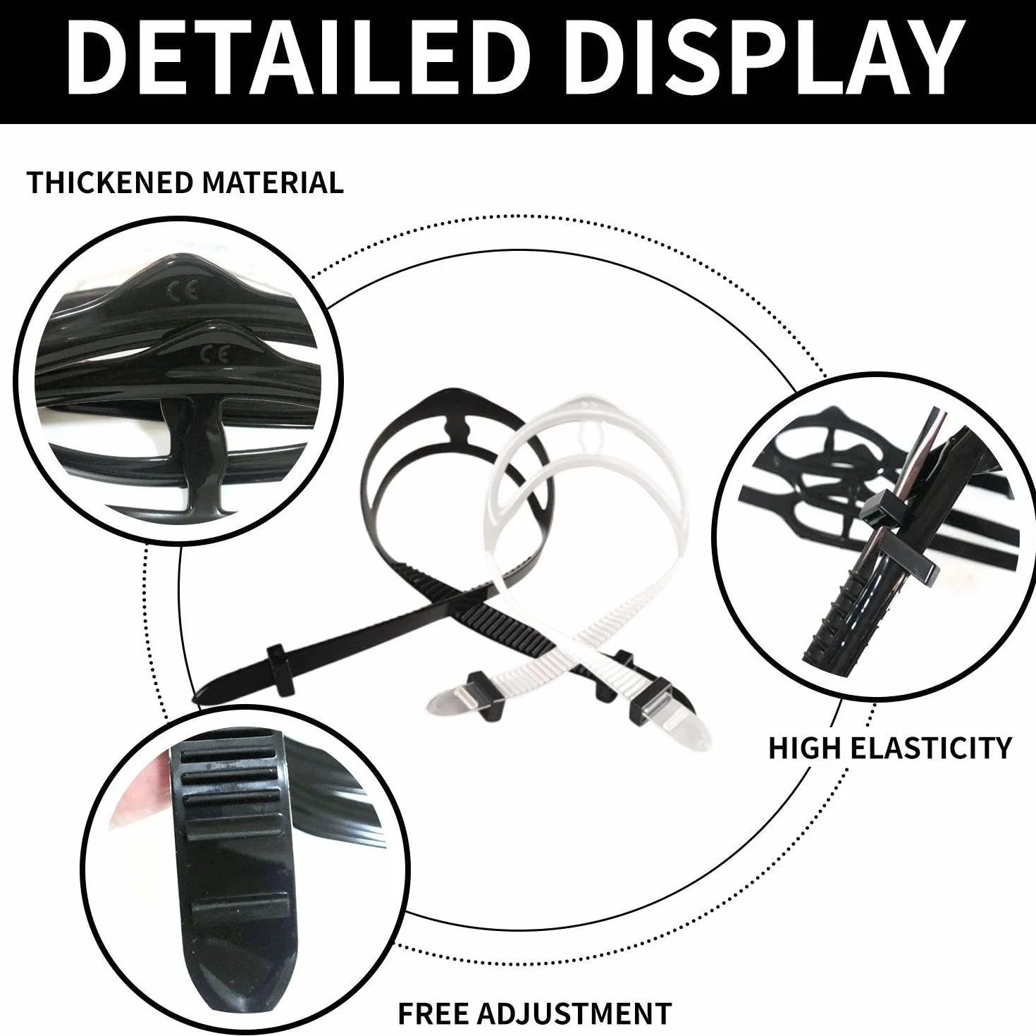 4 Pezzi Cinturini per Maschera Subacquea, Cinturini in Silicone per Maschera Subacquea, Cinturini di Ricambio per Occhiali Subacquei, Accessori per Occhiali Subacquei