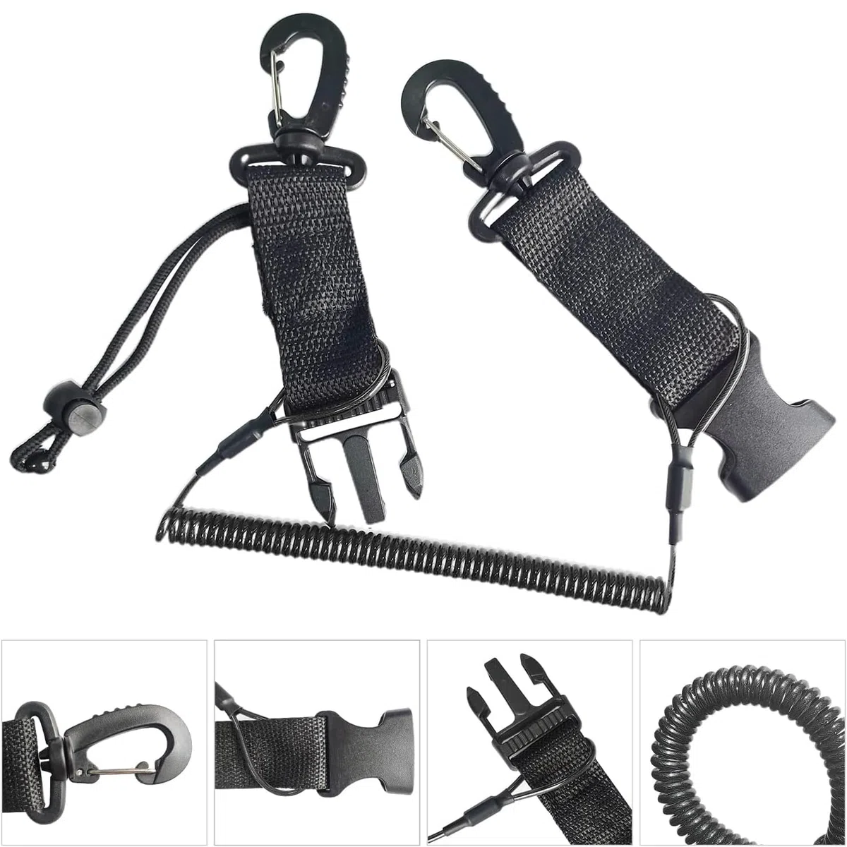 2 Pezzi Lanyard Scuba Diving, Cordino da Immersione con Clip Sgancio Rapido, per Immersioni e Snorkeling