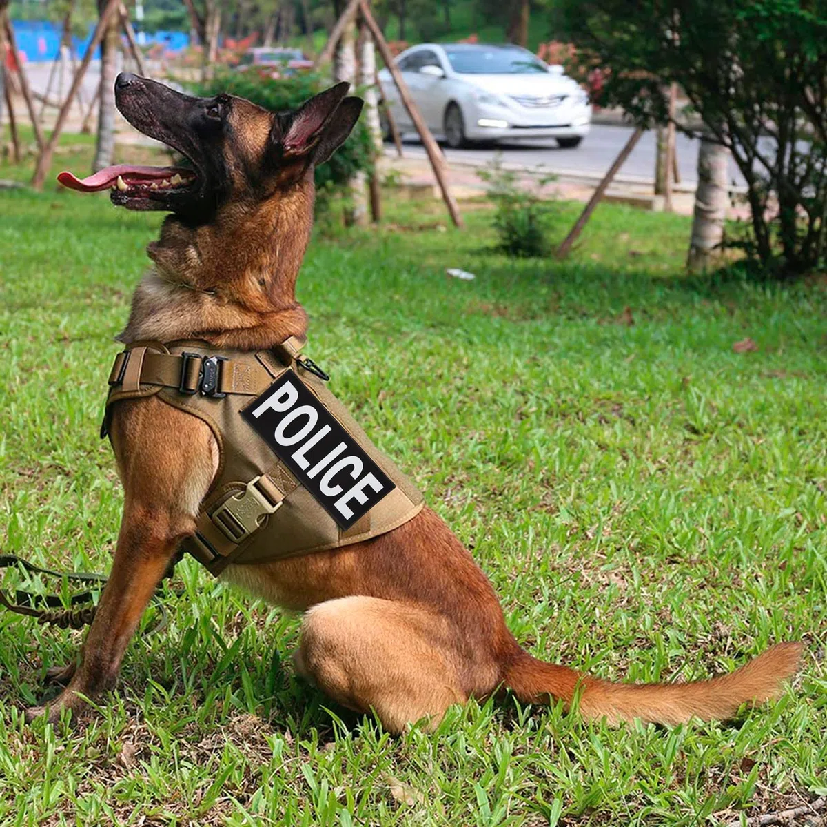 Police Toppa Riflettente Sicurezza Bande Riflettenti Nastro, Vest Tactical Nylon Fastener Gilet Catarifrangenti Alta visibilità Patch Per Police, 2 cerotti (uno grande uno piccolo)