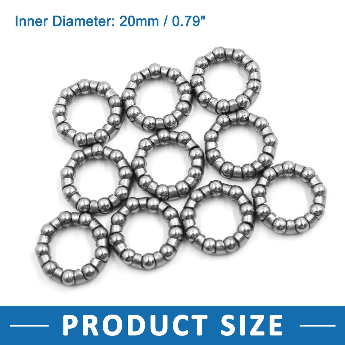 A ABSOPRO Bicicletta ASSE Ruota Sfera Cuscinetto Gabbia 20mm Dia 9 Sfera Acciaio (Set di 10)