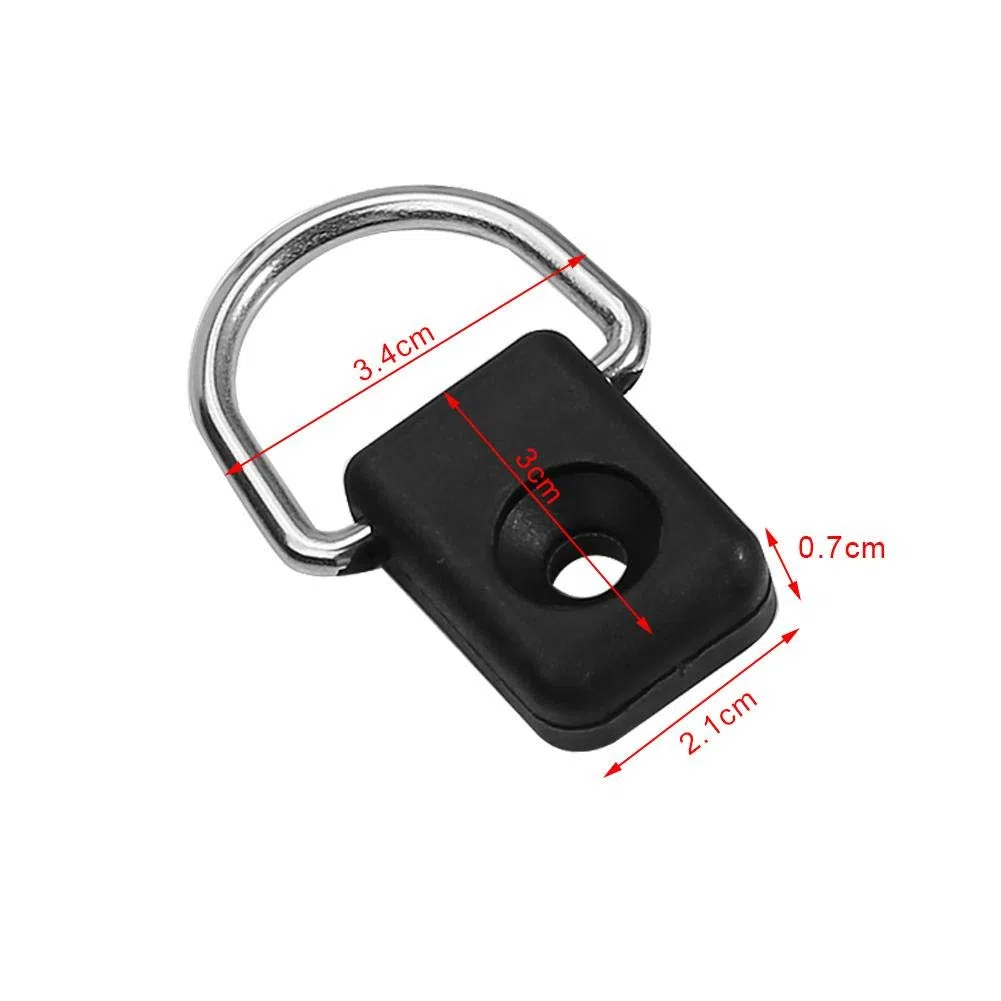 10pcs nero pesca D anello, leggero canoa kayak pesce rigging D anello con viti M6 per bungee barca accessori forniture