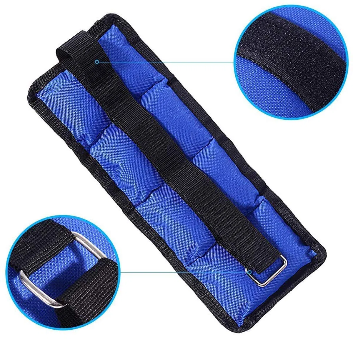 Lupex Shop Coppia di Pesi per Caviglie e Polsi da 0,5 a 6kg, Sacchetto di Sabbia, Regolabili con Strappo, per Allenamento Palestra, Running, Fitness