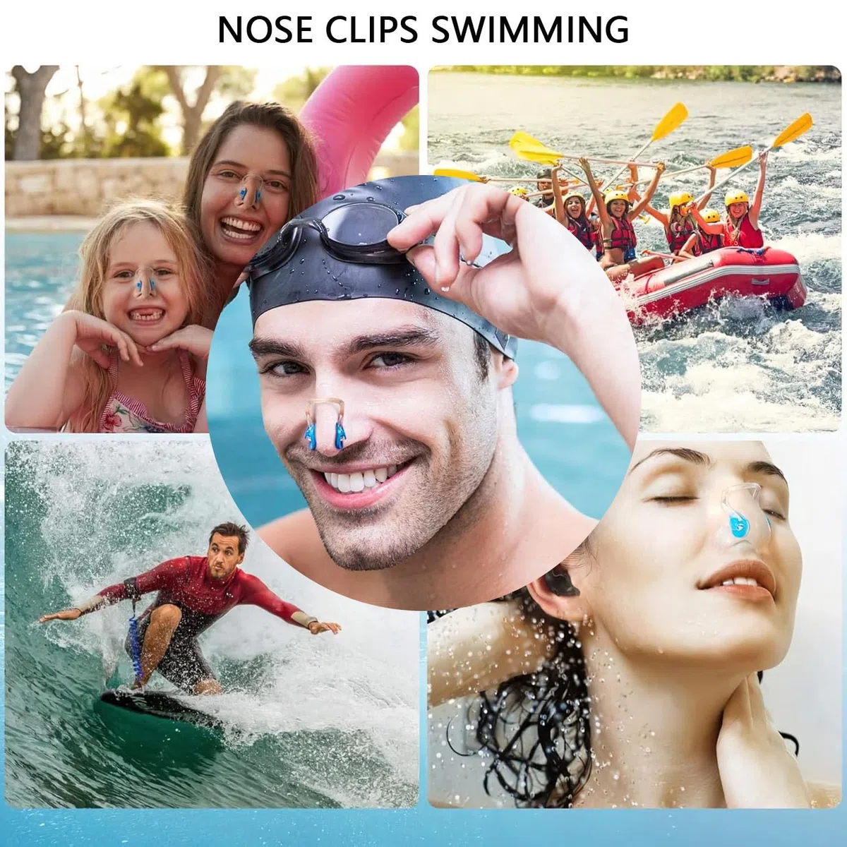10 Pezzi Nuoto Naso Protettore, Nuoto Naso Clip, Protezione per Il Naso Impermeabile, Tappo per Il Naso da Nuoto, Clip per Naso da Nuoto per Bambini, per Bambini, Adulti, Principianti