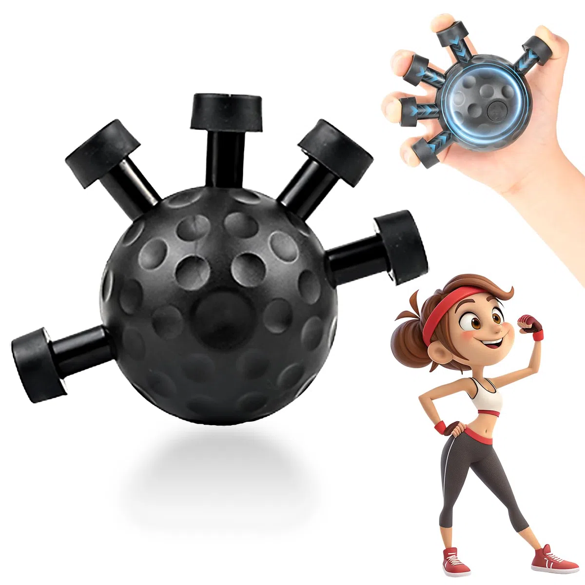 Finger Grip Strengthener 2025, mano avbraccio palla rinforzatore e mano presa esercitazione palle polso rinforzo, per allenare i muscoli delle mani, per la costruzione muscolare, per musicisti