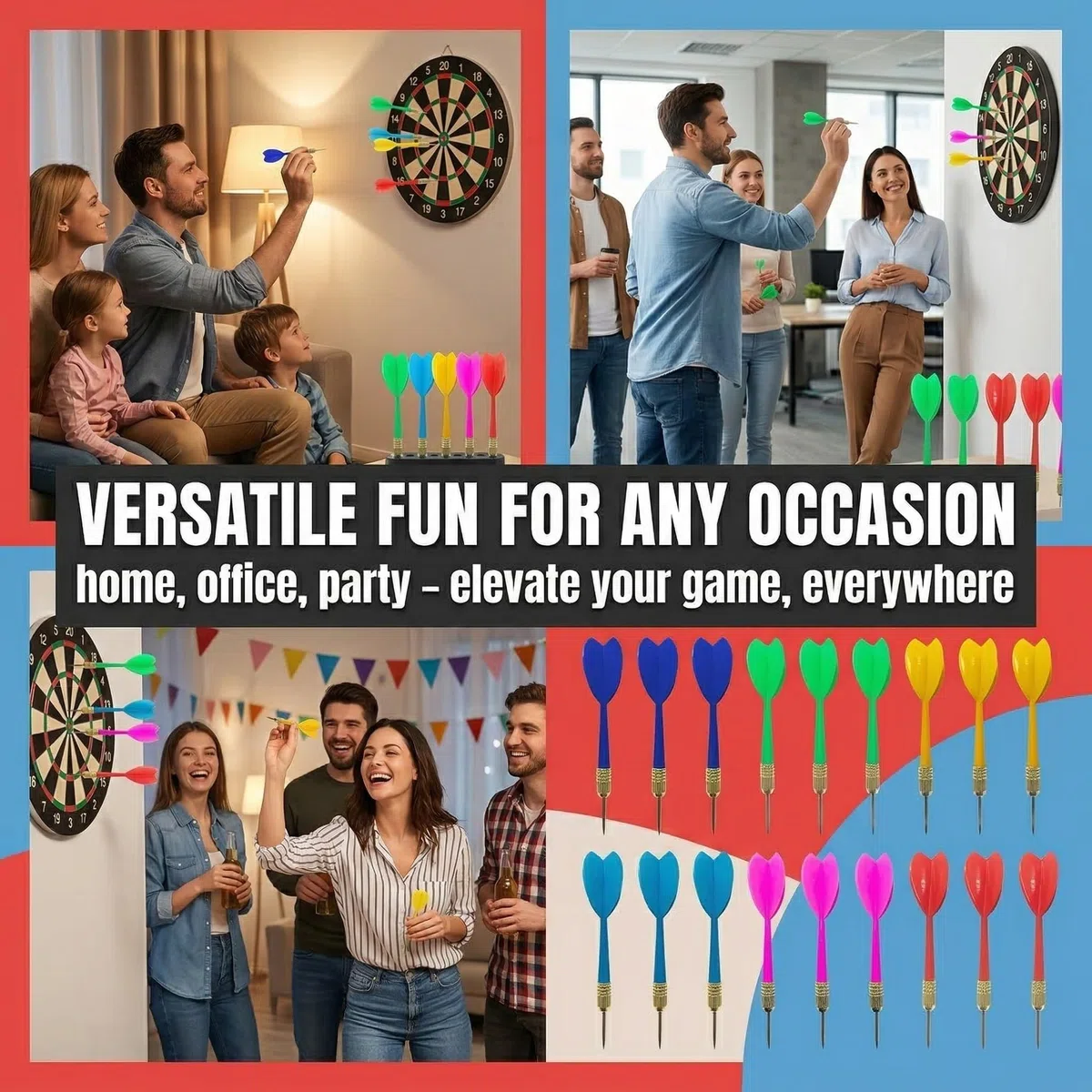 18 Pezzi 2 In 1 Freccette Punta Plastica,Freccette Punta Acciaio,Professionali Freccette Steel Set Di,Coda Per Freccette Con Asta In Plastica(6 Colore)