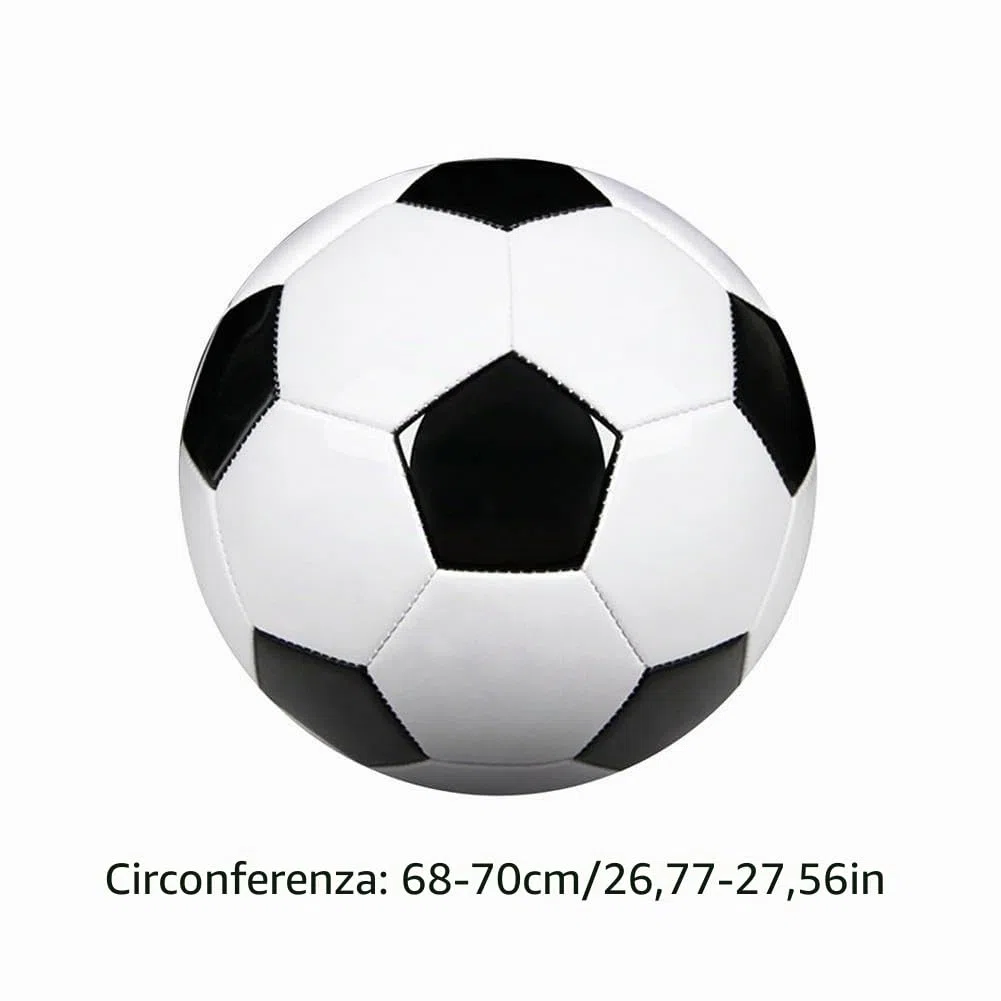 Palla da calcio classica nera e bianca - Pallone standard di misura 5 per allenamento per adulti, bambini e studenti