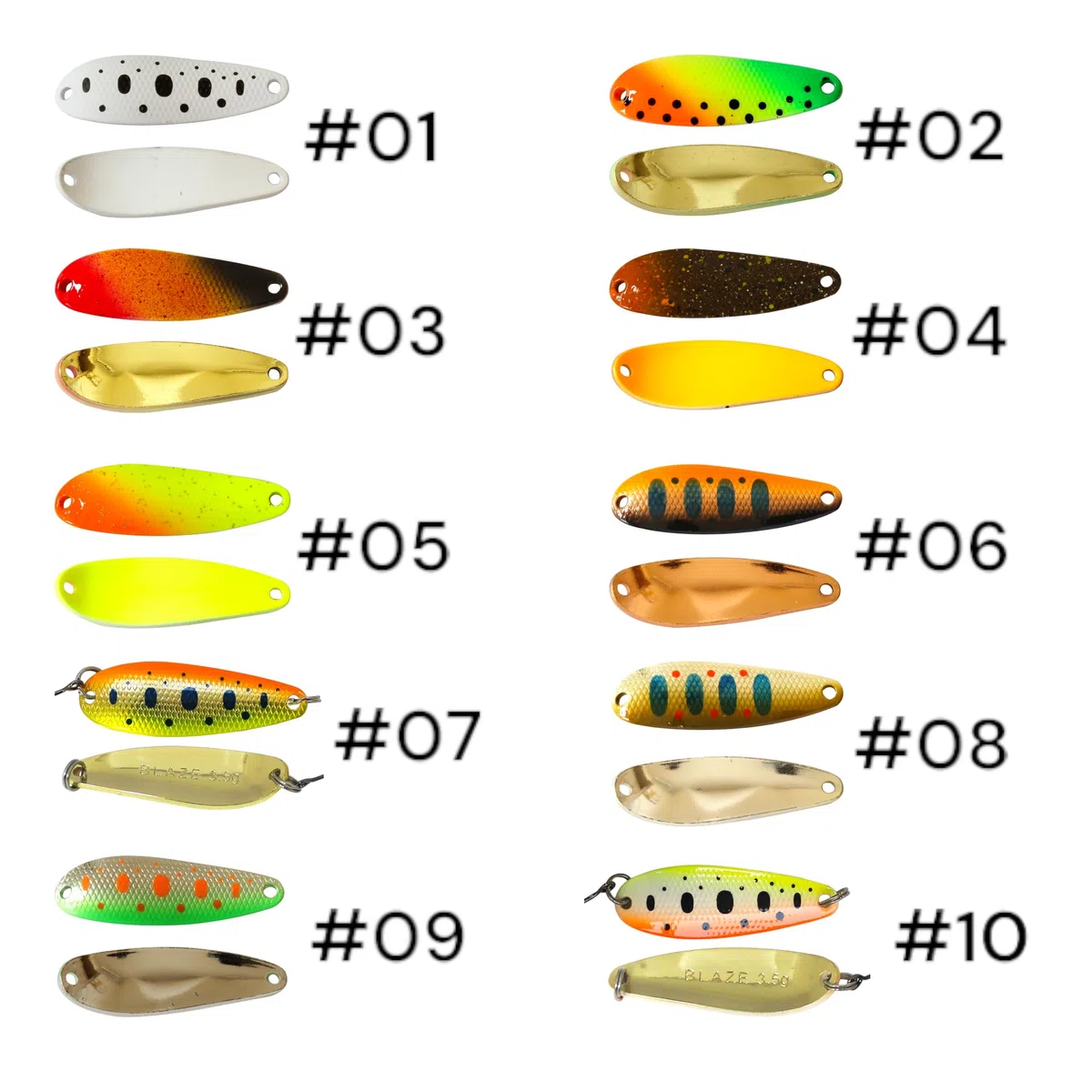 Mini pesce persico e trota Spoon Blaze 3,5 g 38 mm esca per trota e pesce persico con gancio da pesca – freccia per trote e pesci predatori – esche sportive – esche artificiali – wobbler