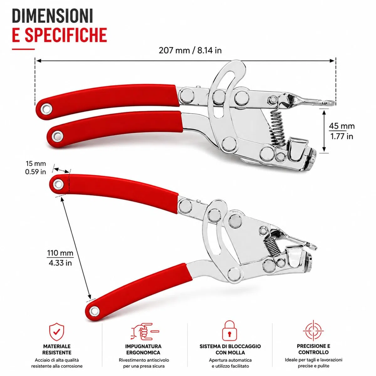 NLIGHTING Pinza Tendicavo Bici Professionale con Blocco Automatico – Regolazione Precisa Cavi Freno e Cambio – Ideale per MTB, Corsa e Officina